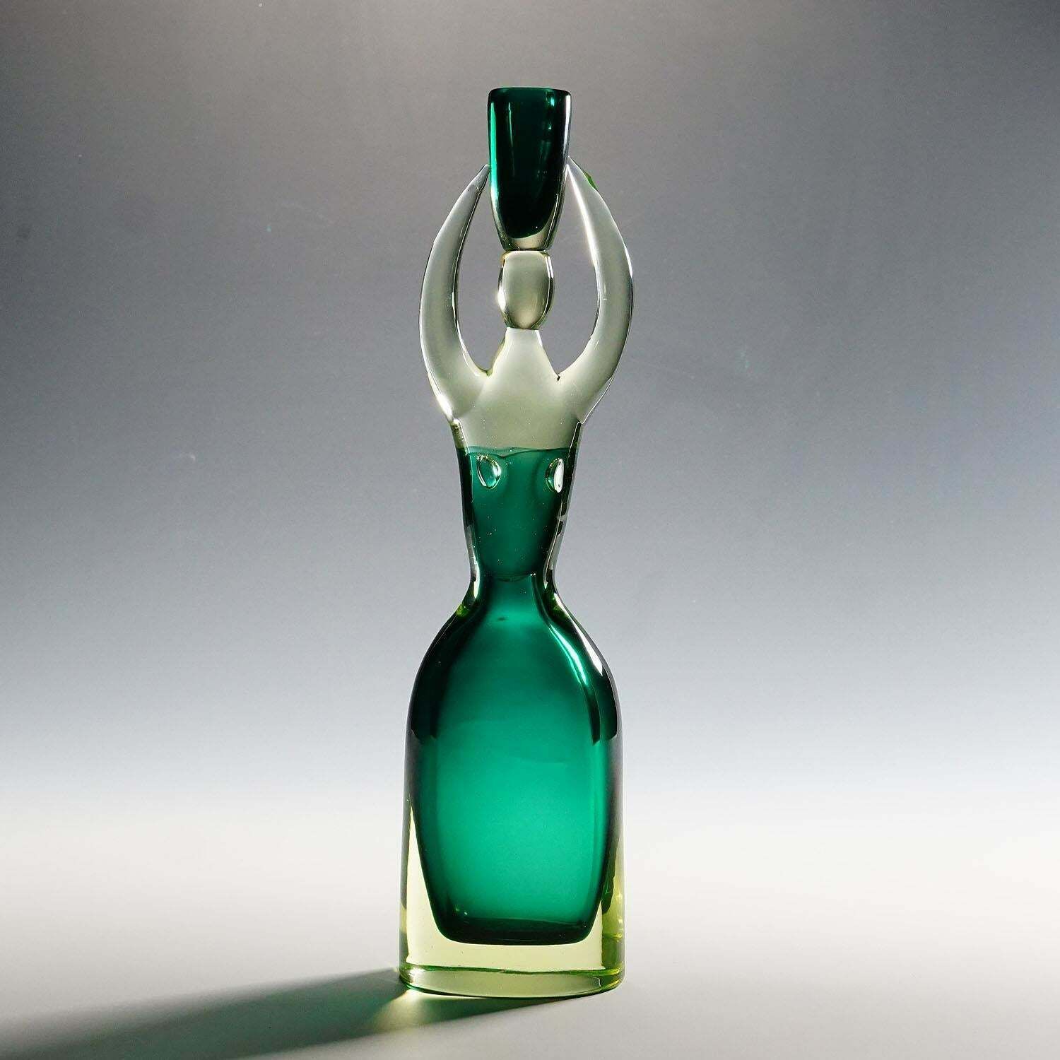 Large Cenedese (Attr.) Sommerso Glas Candle Stick Designed By Antonio Da Ros photo 2501.0