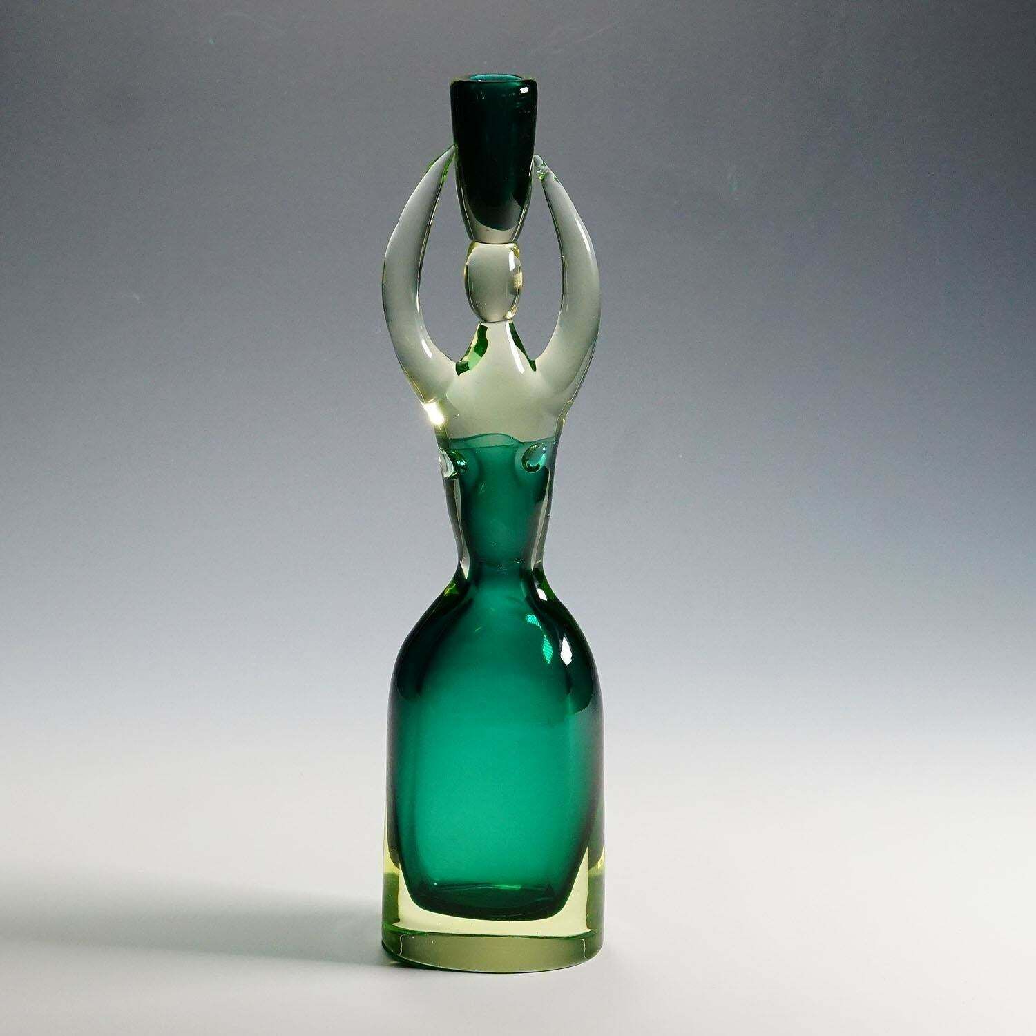 Large Cenedese (Attr.) Sommerso Glas Candle Stick Designed By Antonio Da Ros photo vinterior