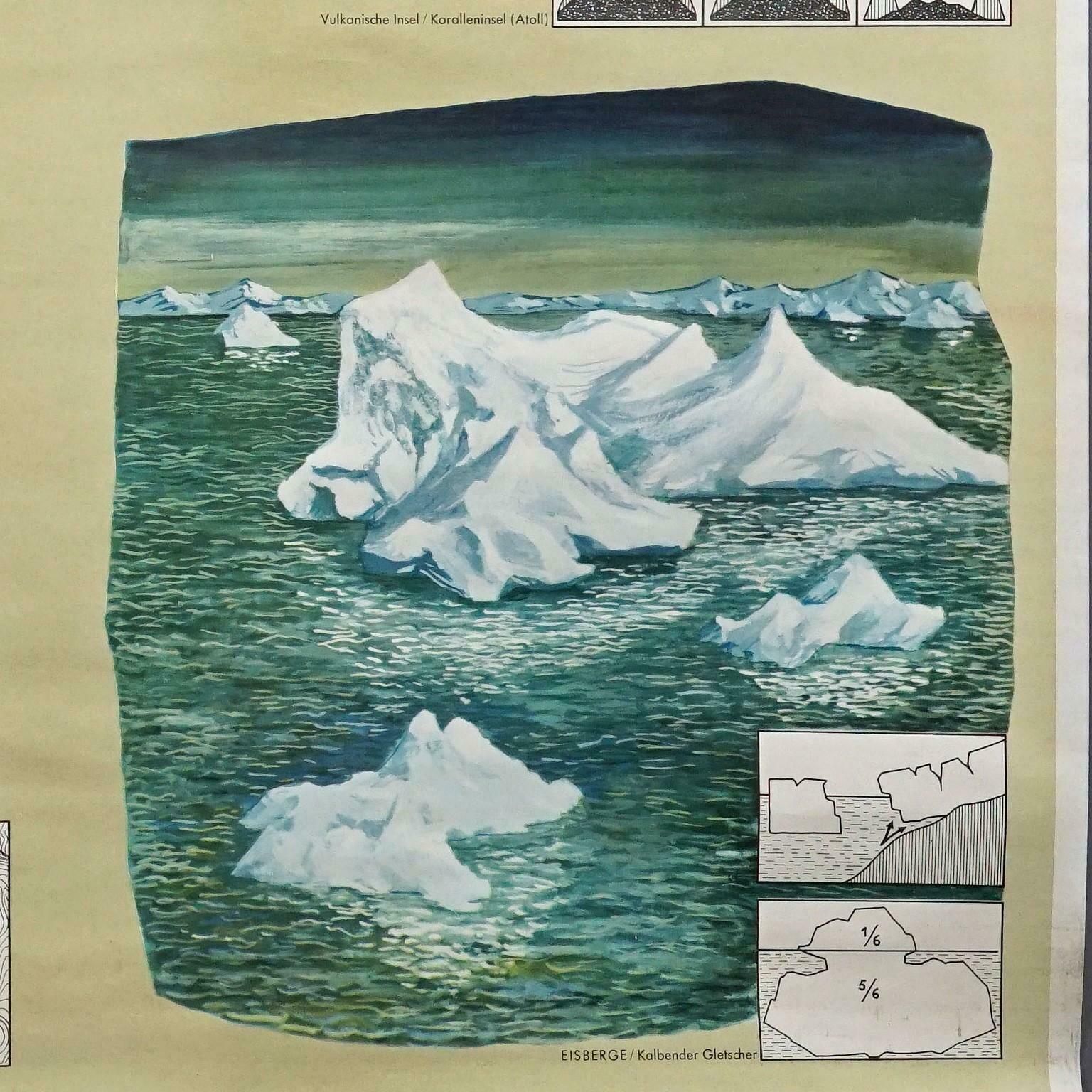 Geological Earth Surface Volcanic Island Fjord Mural Rollable Wallchart photo buy