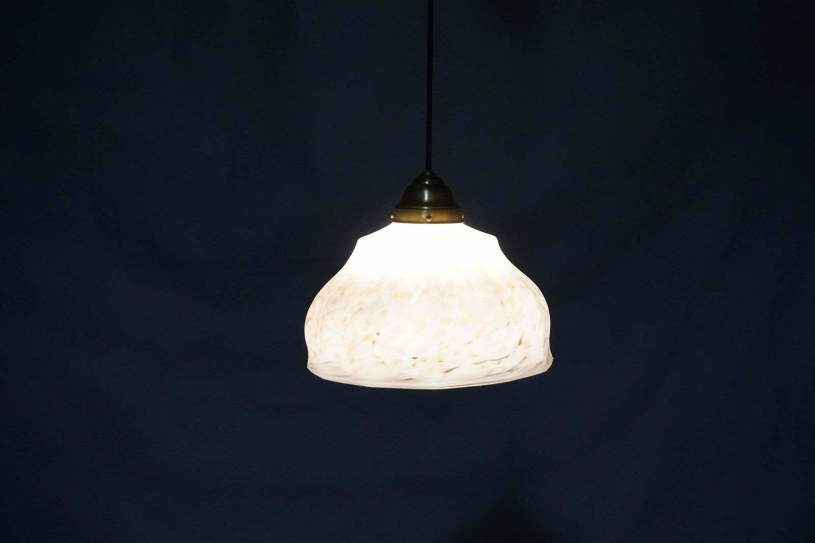 Vintage Pendant Light With White And Antique Pink Glass Shade, Circa 1950 photo vintage