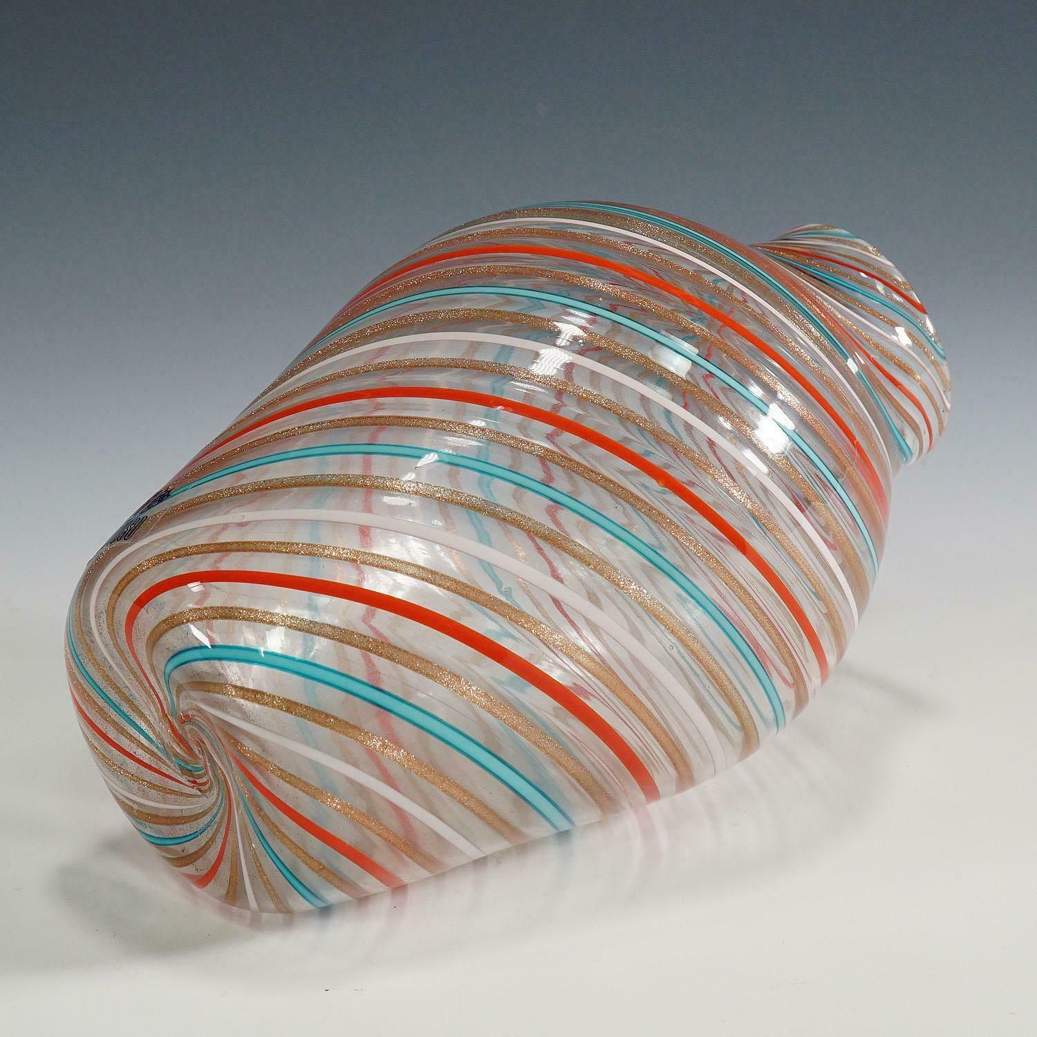 Fratelli Toso Multicoloured A Canne Vase, Murano, Italy, Circa 1965 photo vintage