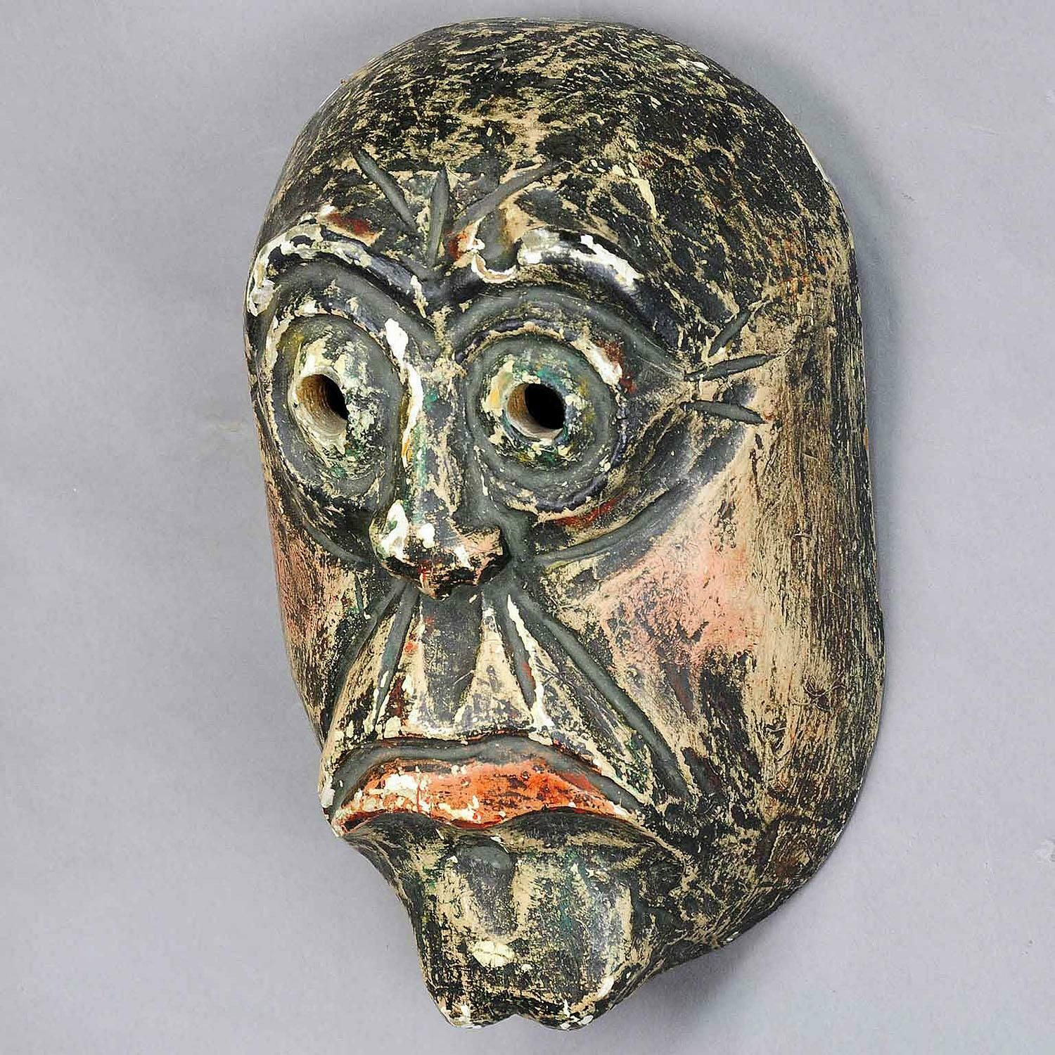 Traditional Handcarved And Painted Tyrolian Carnival Mask