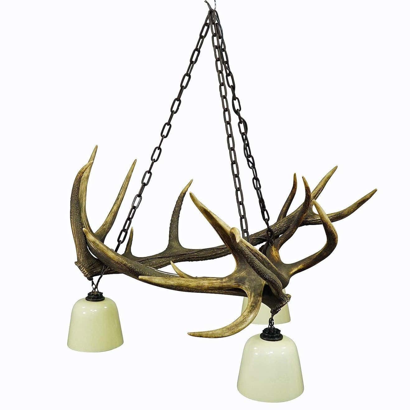 Rustic Antler Lamp With Deer Antlers photo furniture