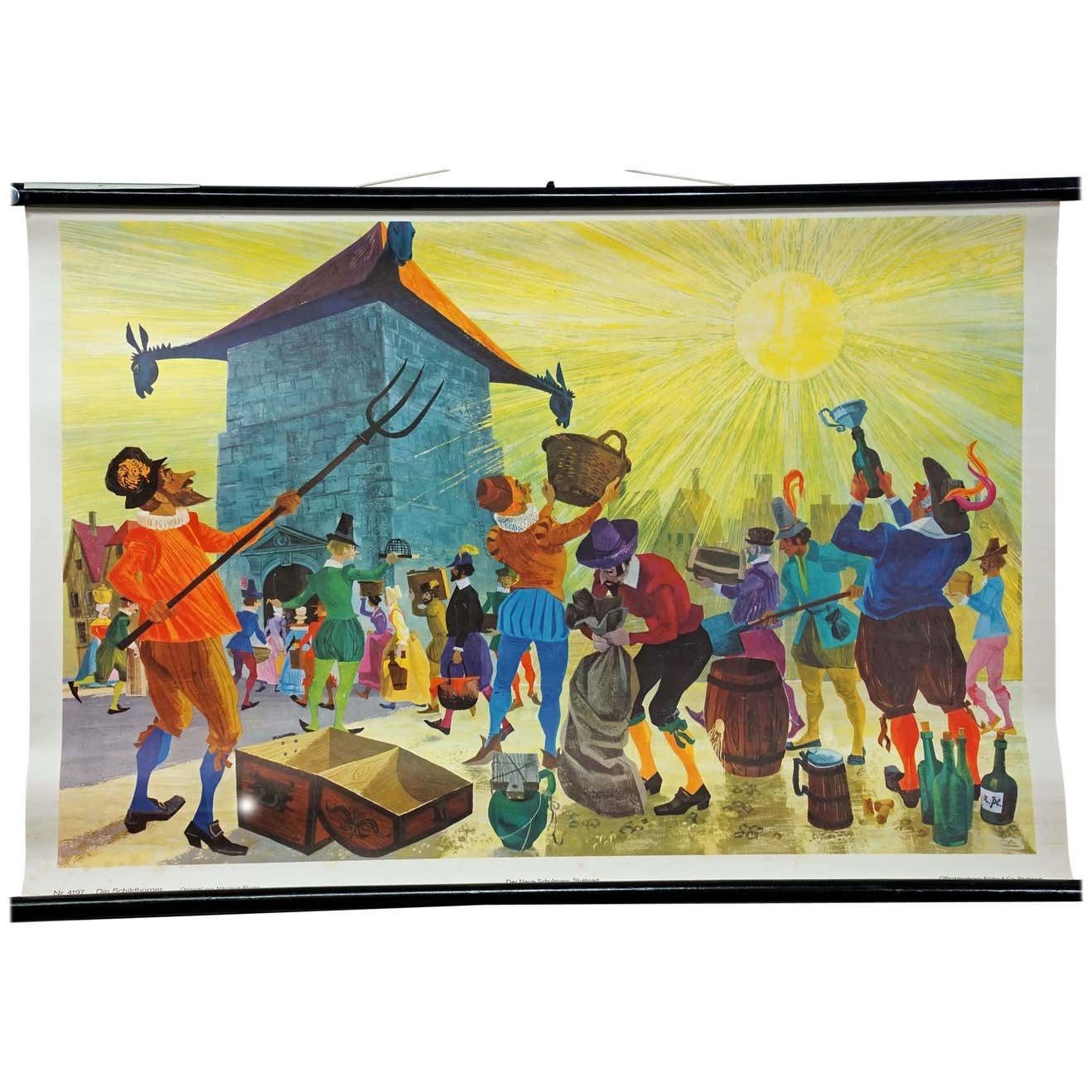 Schildbuerger Catch The Sunlight Vintage Mural Fairy Tale Rollable Wall Chart