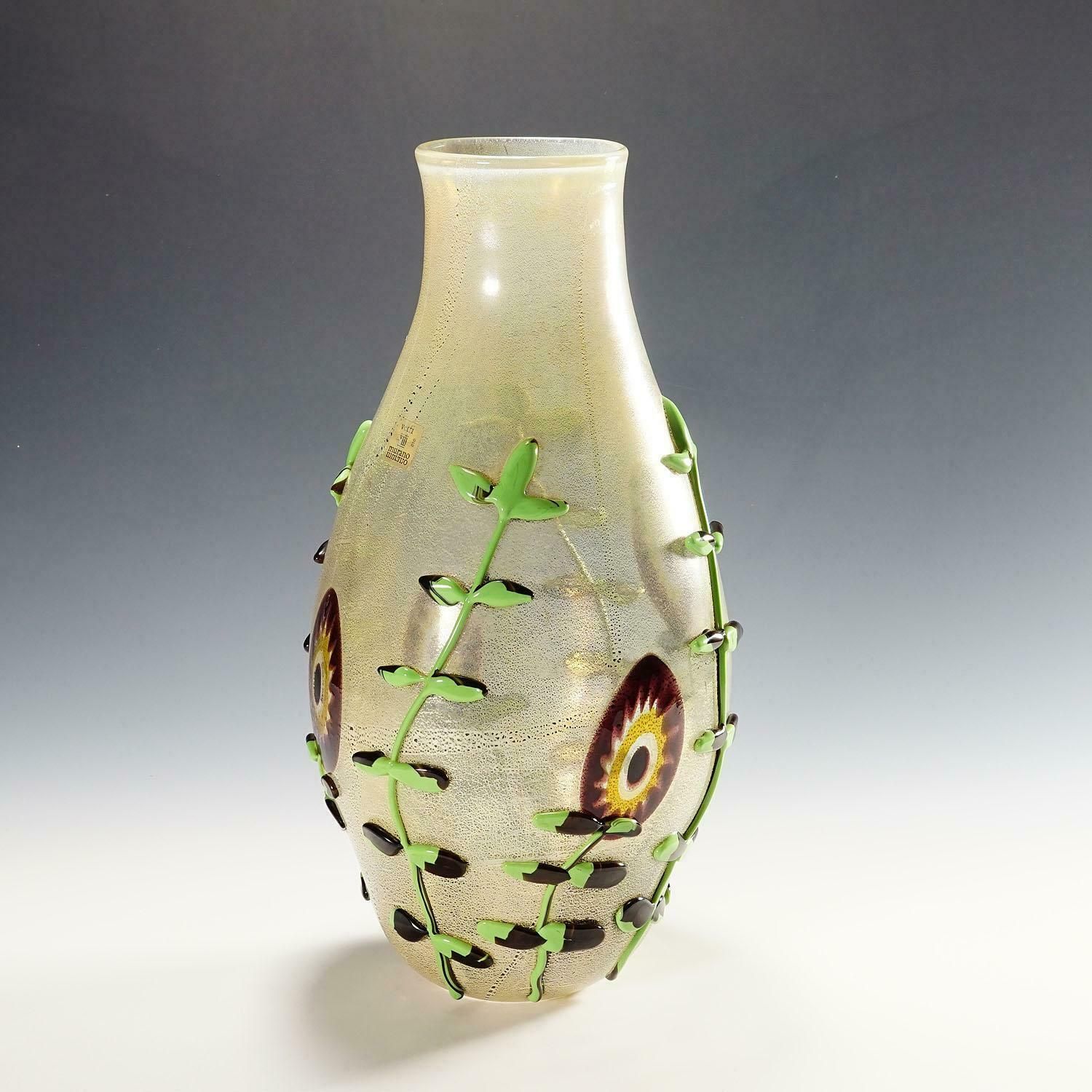 Monumental Art Glass Vase By Licio Zanetti, Murano Ca. 1970s photo for sale