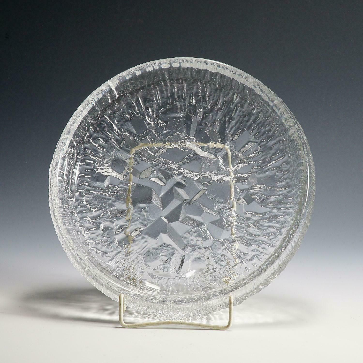 Ice Glass Bowl "Lunaria" By Tapio Wirkkala For Iittala 1972 photo Home Decor