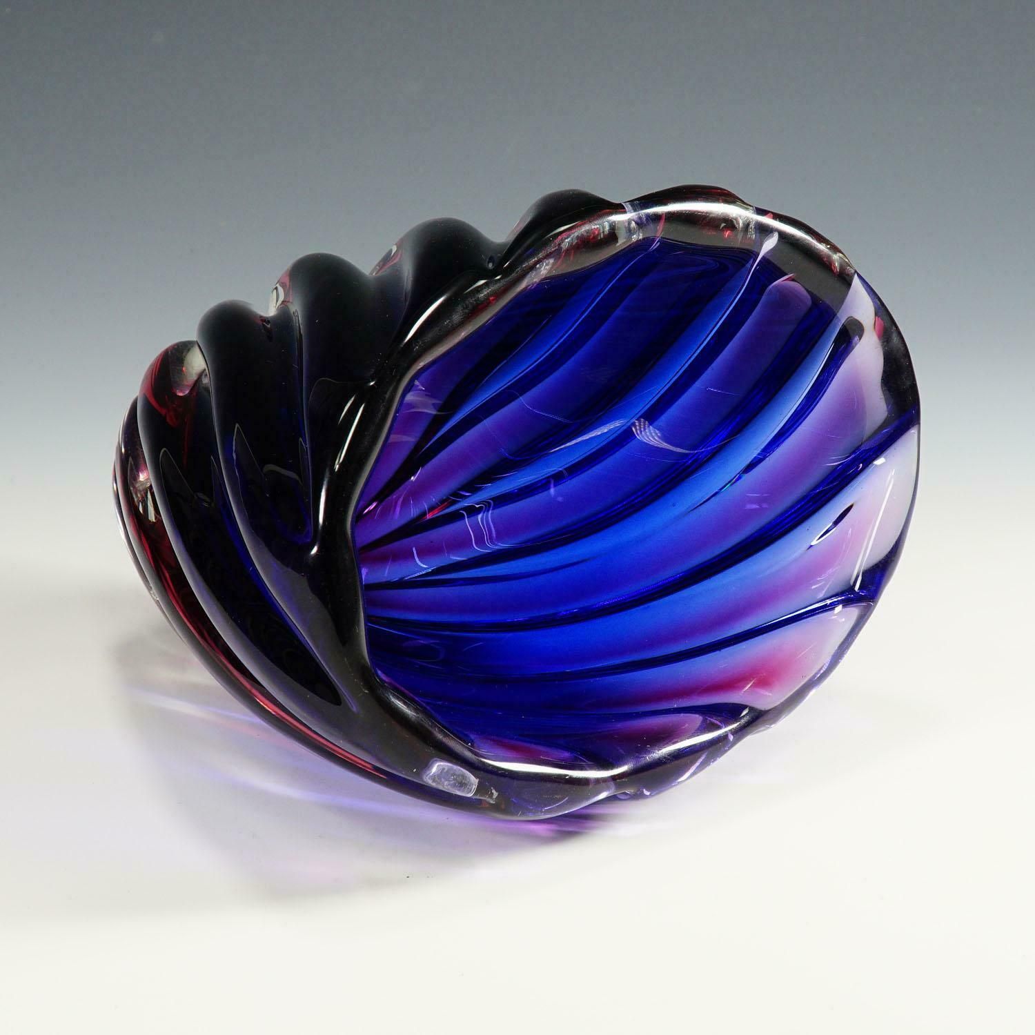 Archimede Seguso Murano Ribbed Sommerso Vase, 1950s photo buy
