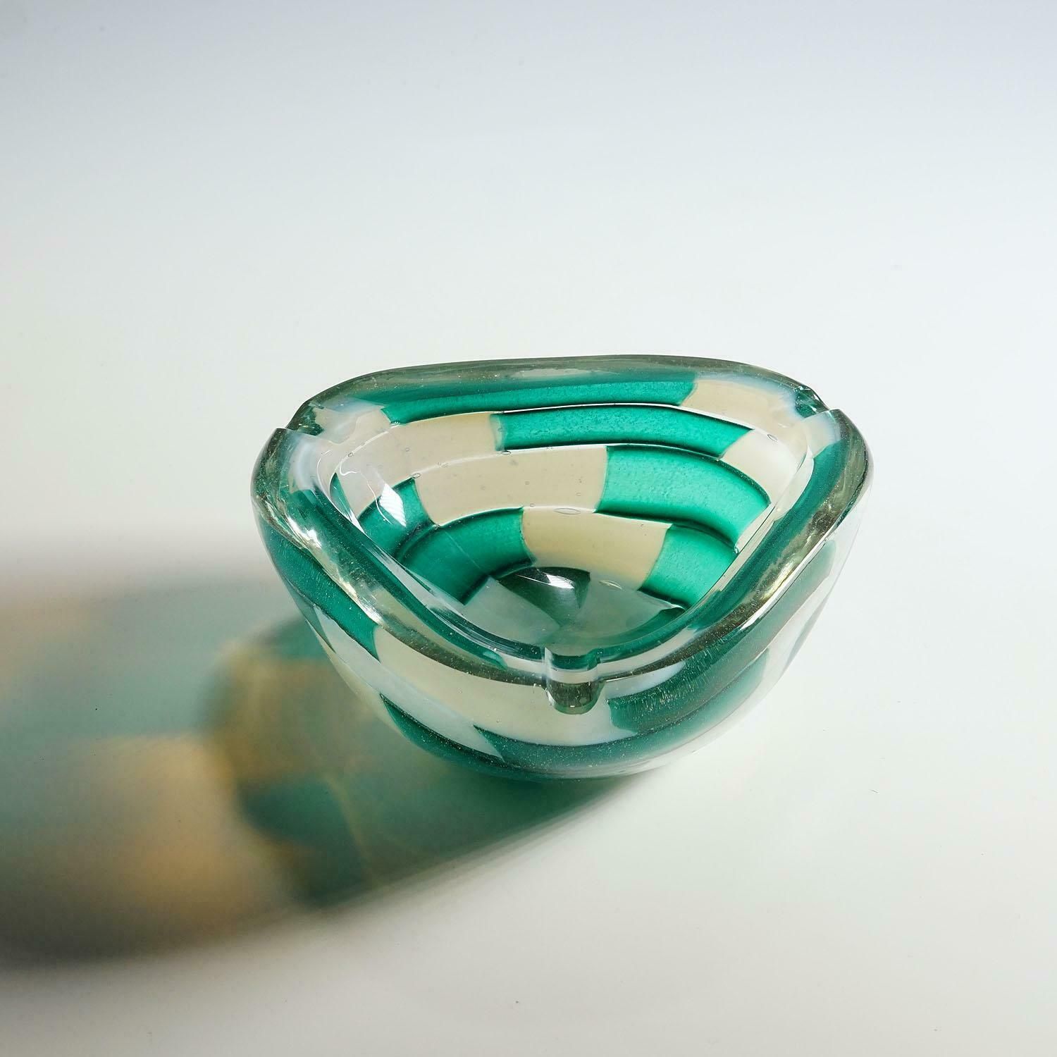 Vintage Murano Pezzato Art Glass Ashtray By Barovier & Toso 1950s photo for sale