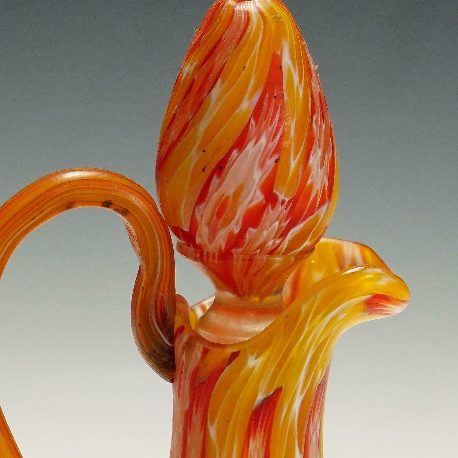 Antique Millefiori Jug With Handles By Fratelli Toso, Murano, Circa 1920 photo vinterior