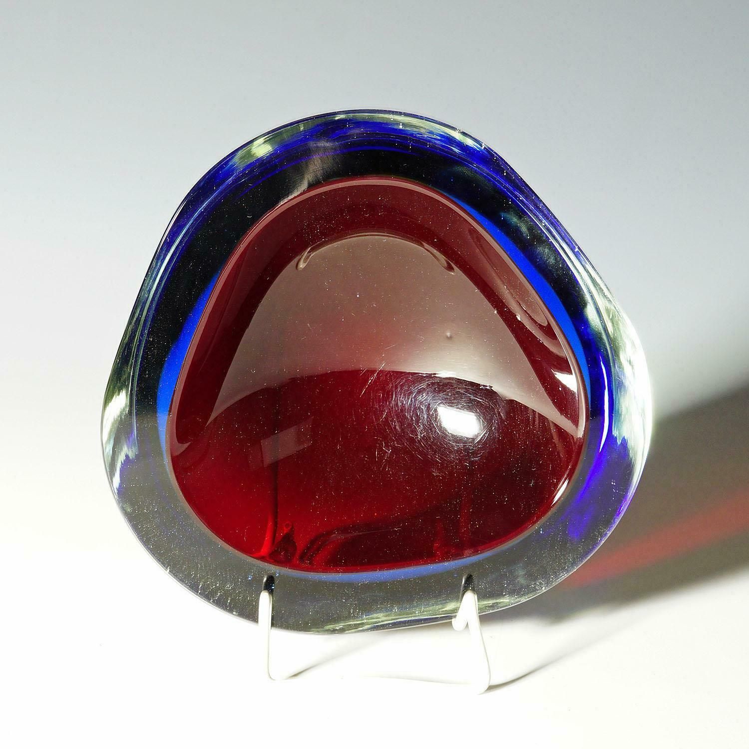 Mid Century Modern Murano Sommerso Art Glass Bowl 1960s photo buy