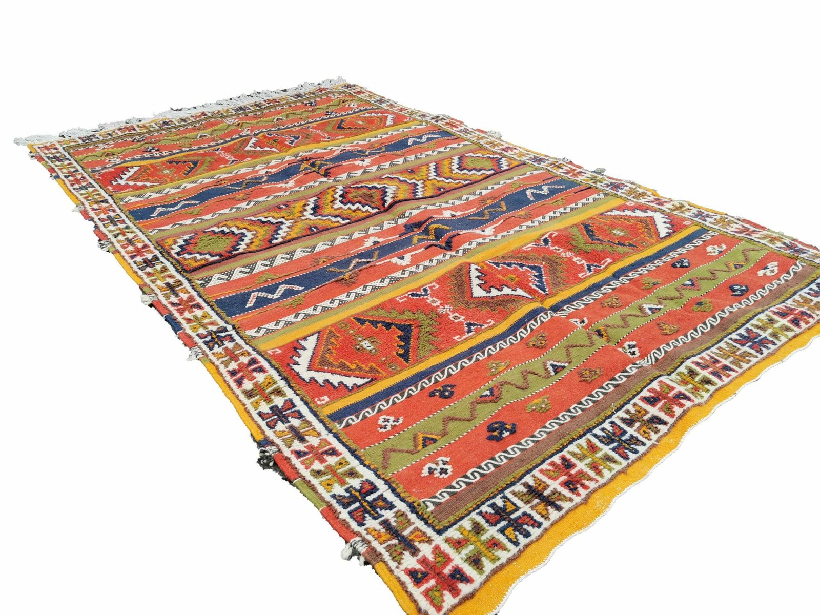 R184 Handmade Moroccan Berber Rug. Camel Wool Carpet photo for sale