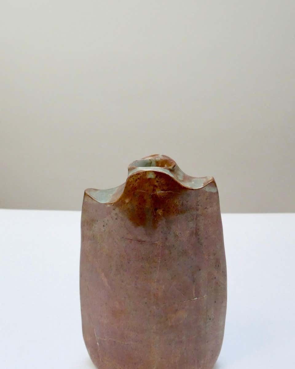 Mid Century Sculptural Terracotta Vase, France photo Home Decor