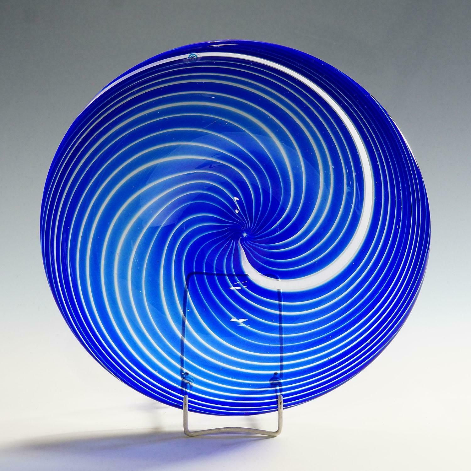 Large Filigree Glass Plate By Tarmo Maaronen For Bianco Blu, Fiscars Finnland photo furniture