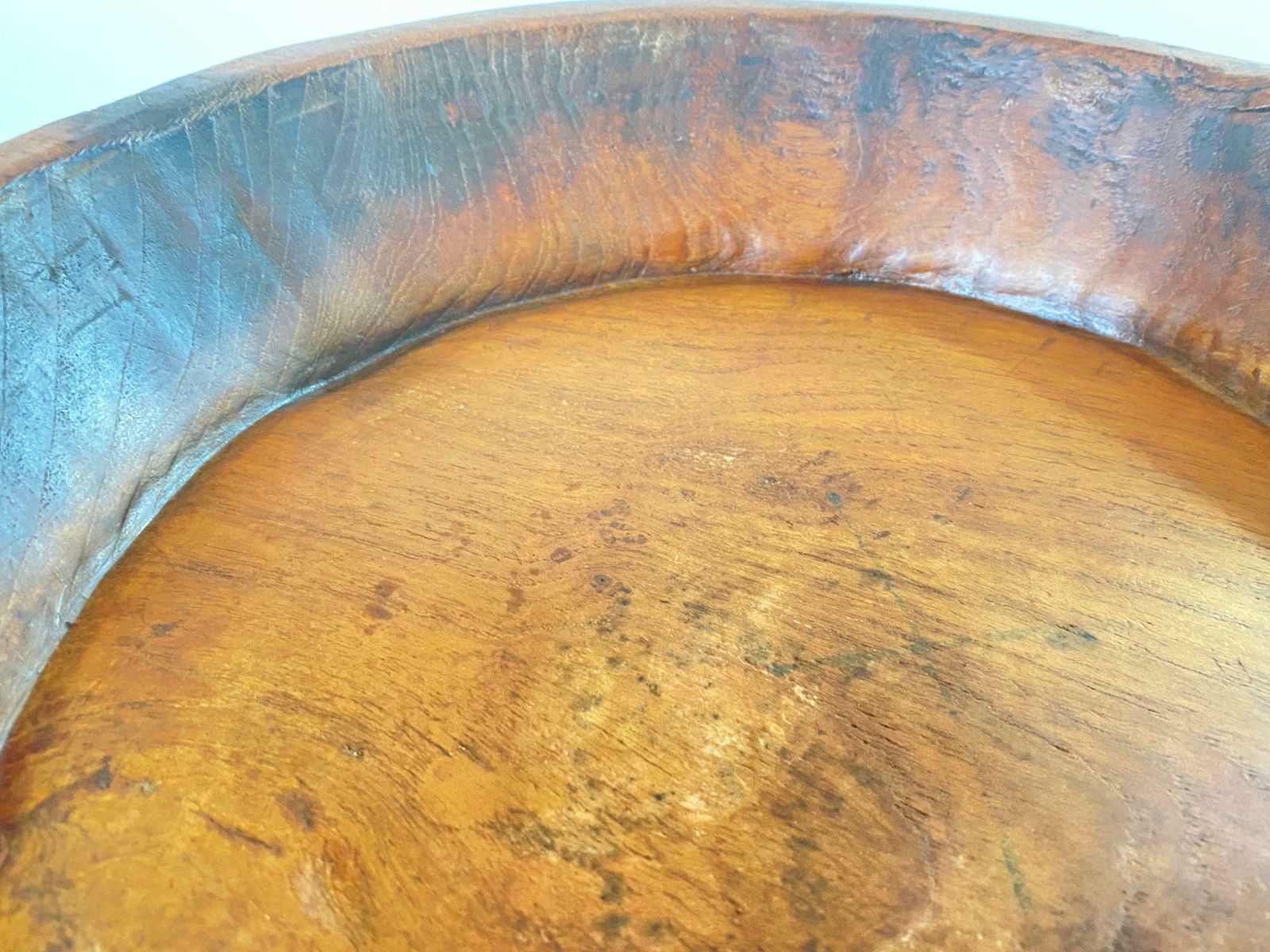 Brutalist Wood Bowl, Large, In A Brown Patina, India, 19th Century photo Home Decor