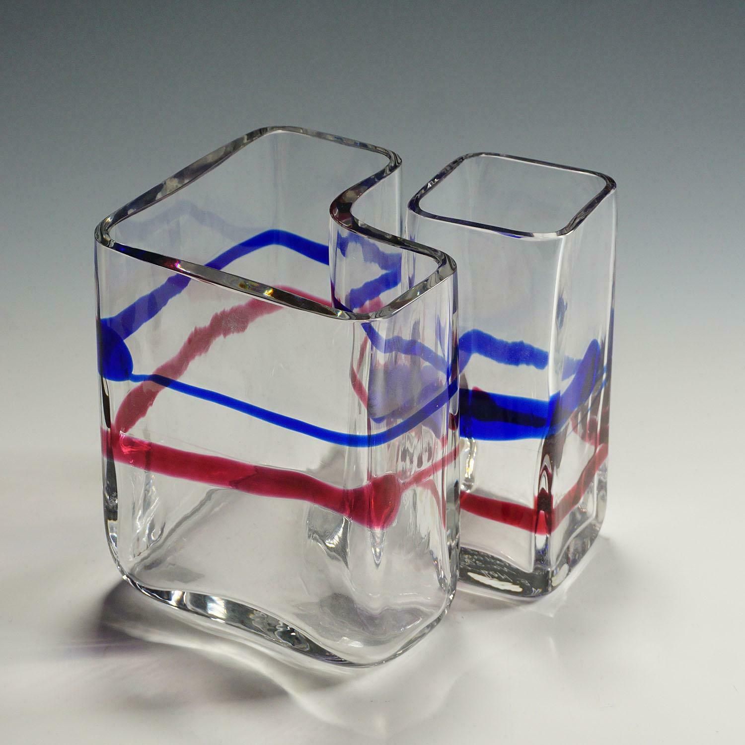 Art Glass Vases By Erick Hoeglund For Vrigstad Glassworks Ca. 1980s photo for sale