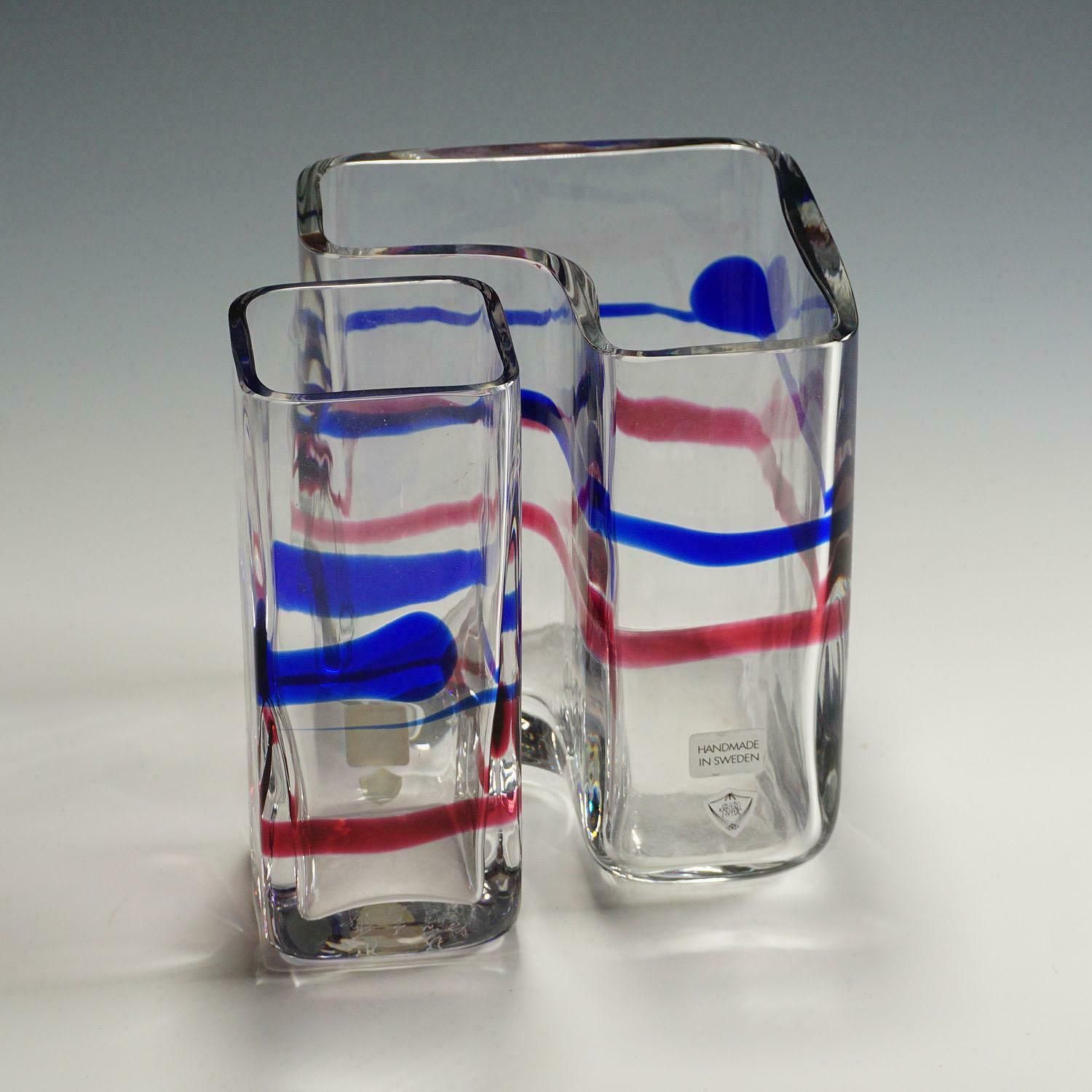 Art Glass Vases By Erick Hoeglund For Vrigstad Glassworks Ca. 1980s photo Home Decor