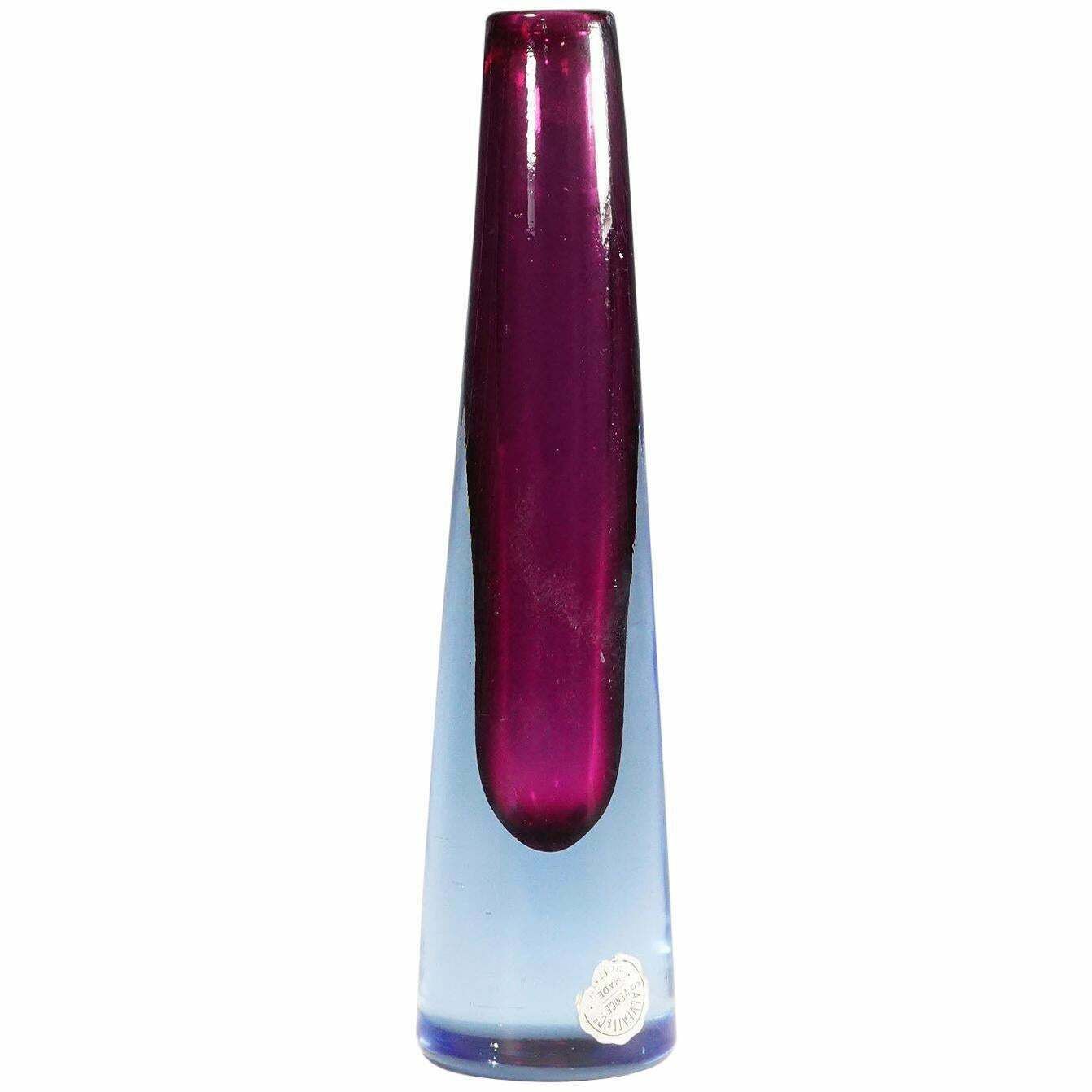 Vintage Murano Sommerso Glass Vase By Salviati & Co., Circa 1960