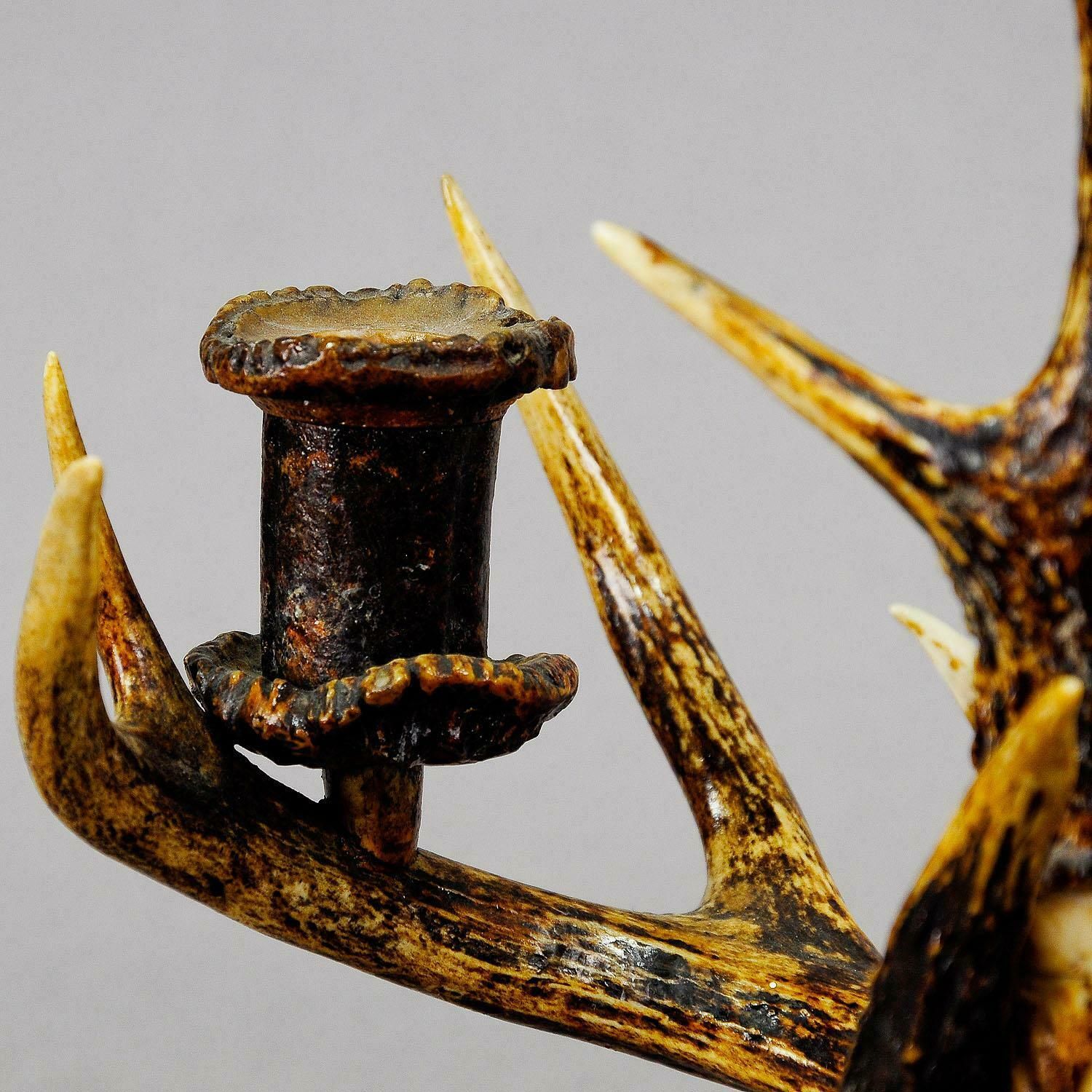 Decorative Antique Antler Candelabra With Three Spouts, 1900 photo Home Decor