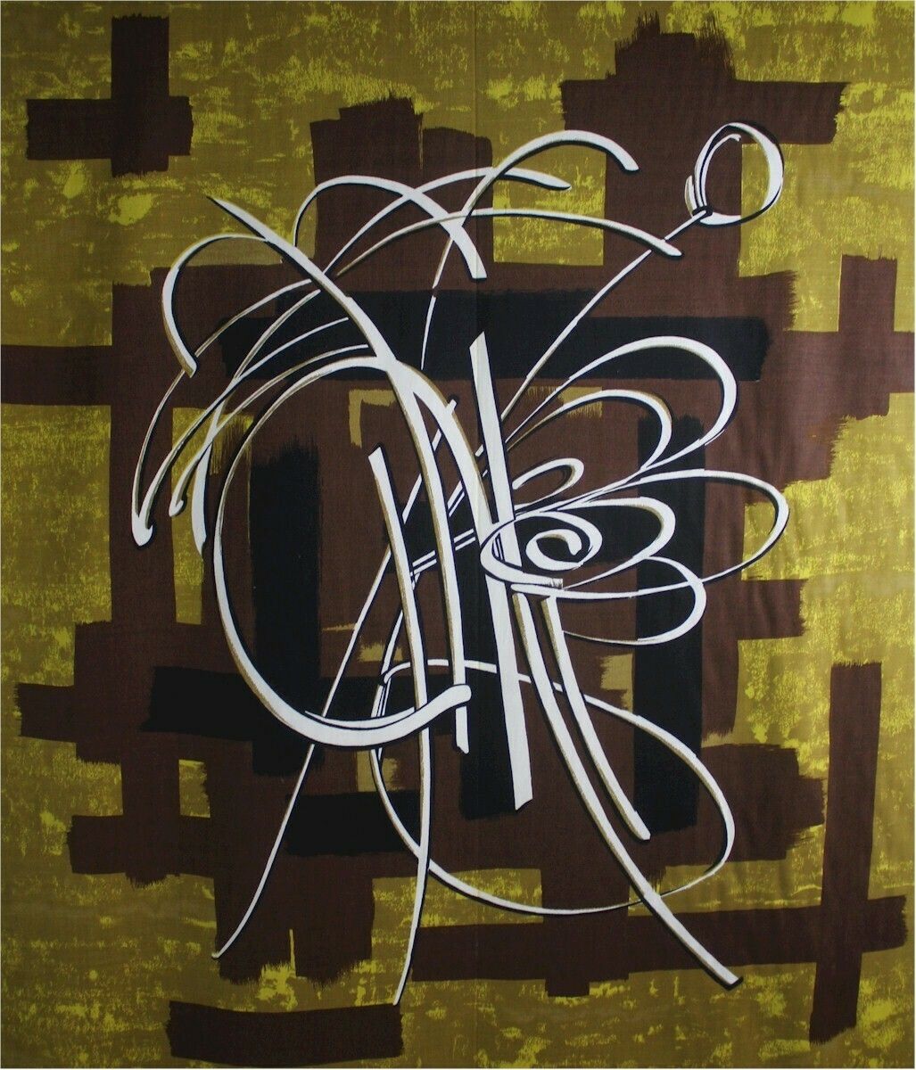 "Ling" For Tootal .Roll Of Screen Painted Furnishing Fabric photo furniture