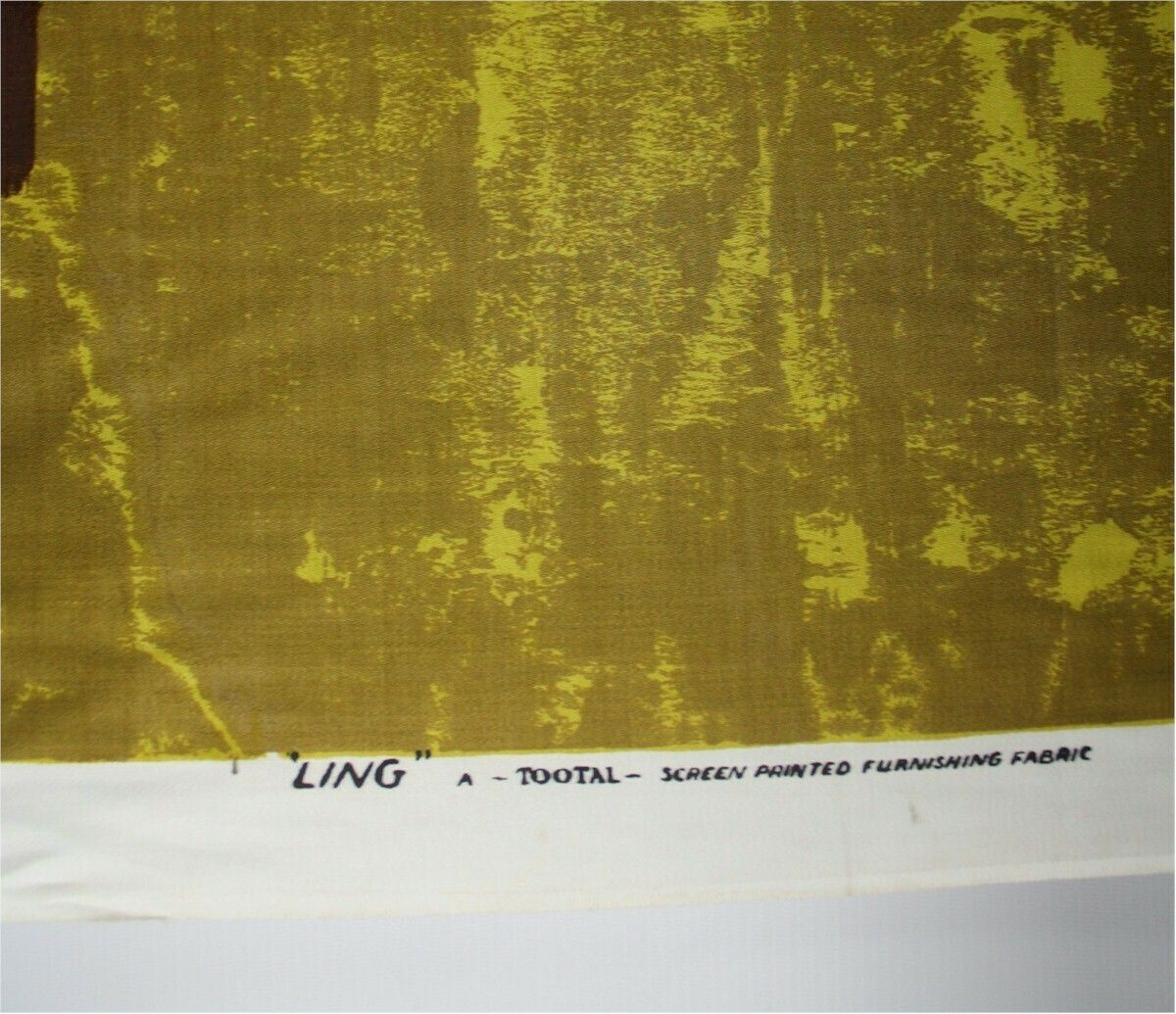 "Ling" For Tootal .Roll Of Screen Painted Furnishing Fabric photo for sale