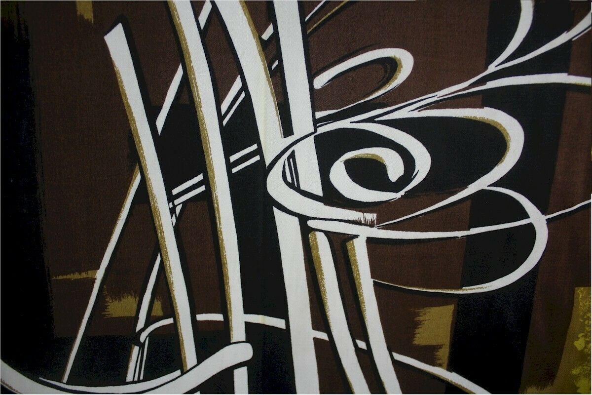 "Ling" For Tootal .Roll Of Screen Painted Furnishing Fabric photo 165.0