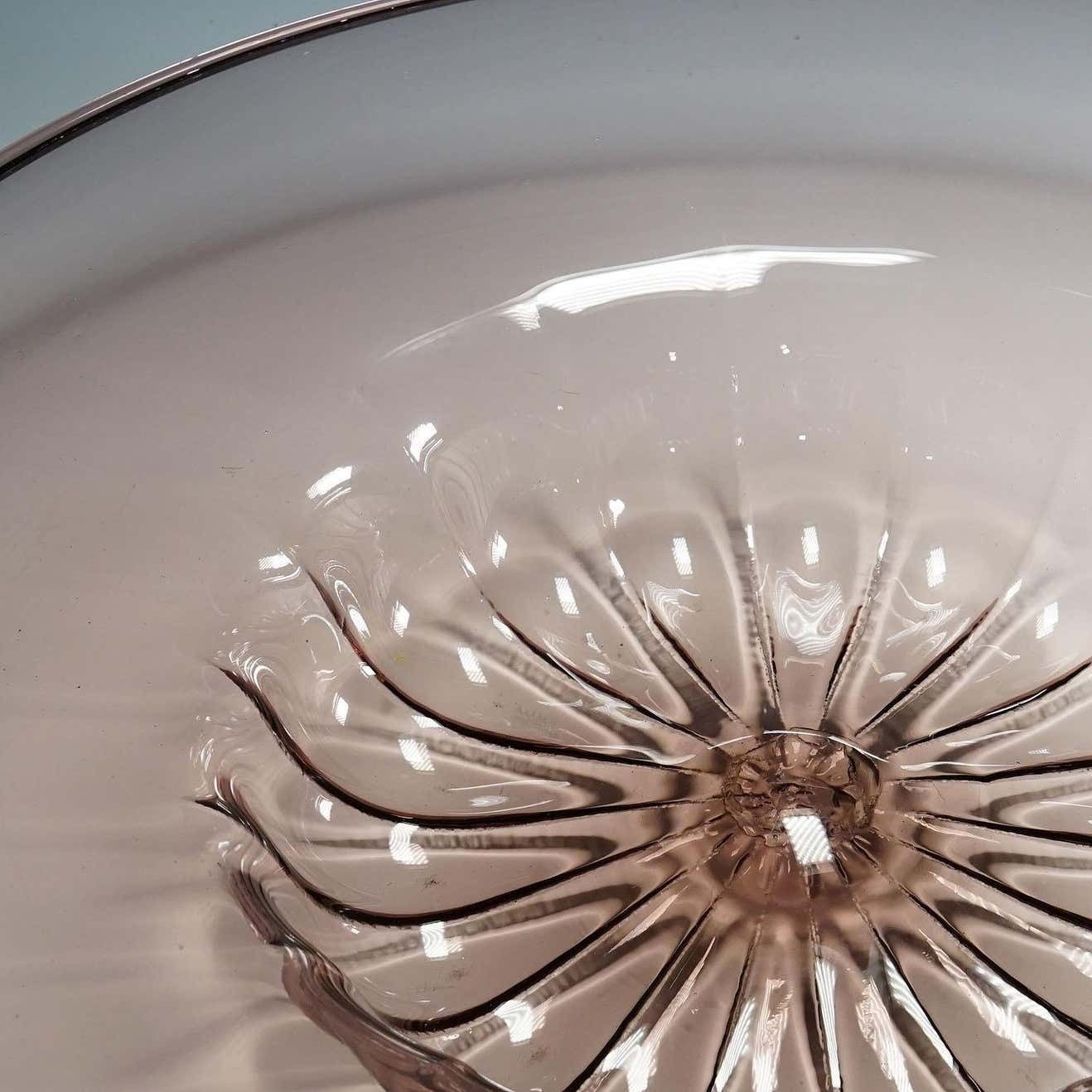 Very Large Vetro Soffiato Glass Dish By Vittorio Zecchin For Venini Murano photo Home Decor