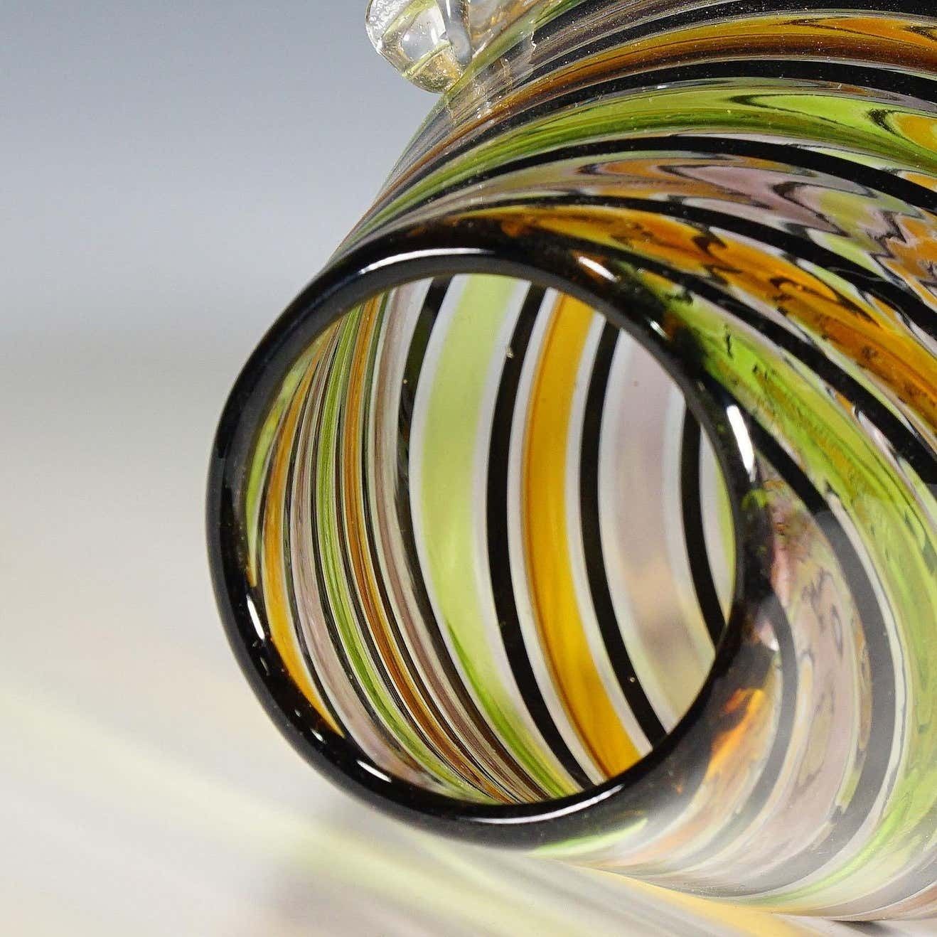 Fratelli Toso A Canne Glass Vase With Handles Murano Italy Ca 1965 photo vinterior