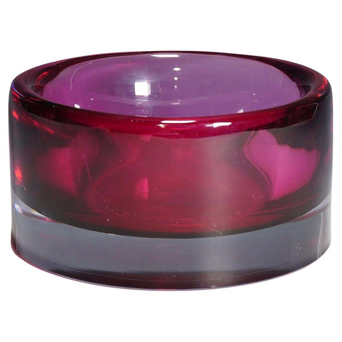 Mario Pinzoni For Seguso Sommerso Bowl Murano Ca 1969