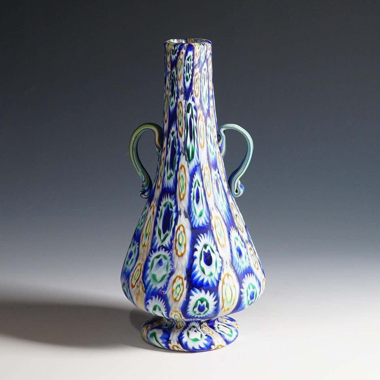 Vetreria Fratelli Toso Millefiori Murrine Vase Murano Early 20th Century photo furniture