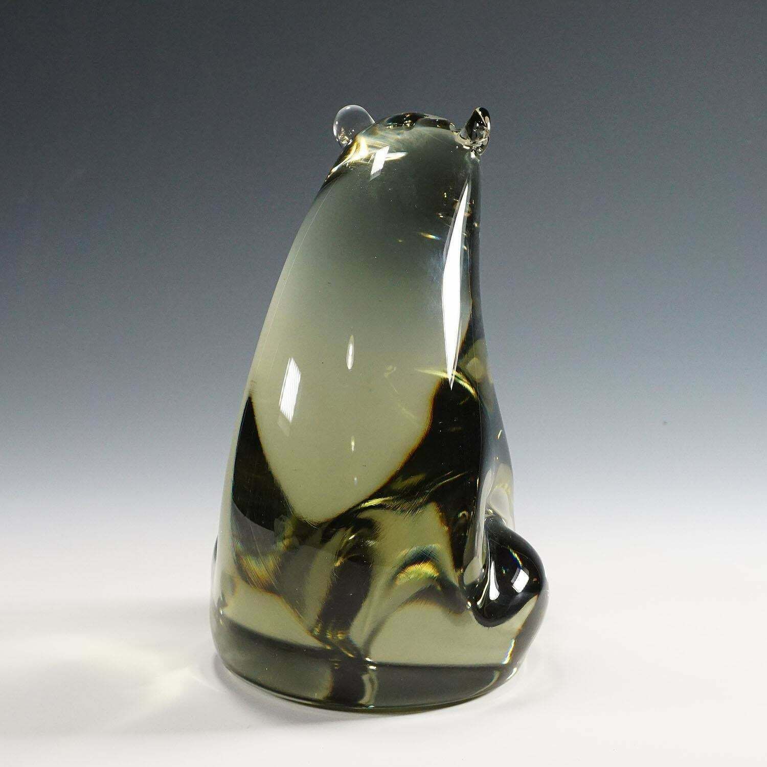 Great Sculpture Of A Bear Designed By Livio Seguso, Ca. 1970ties photo Art