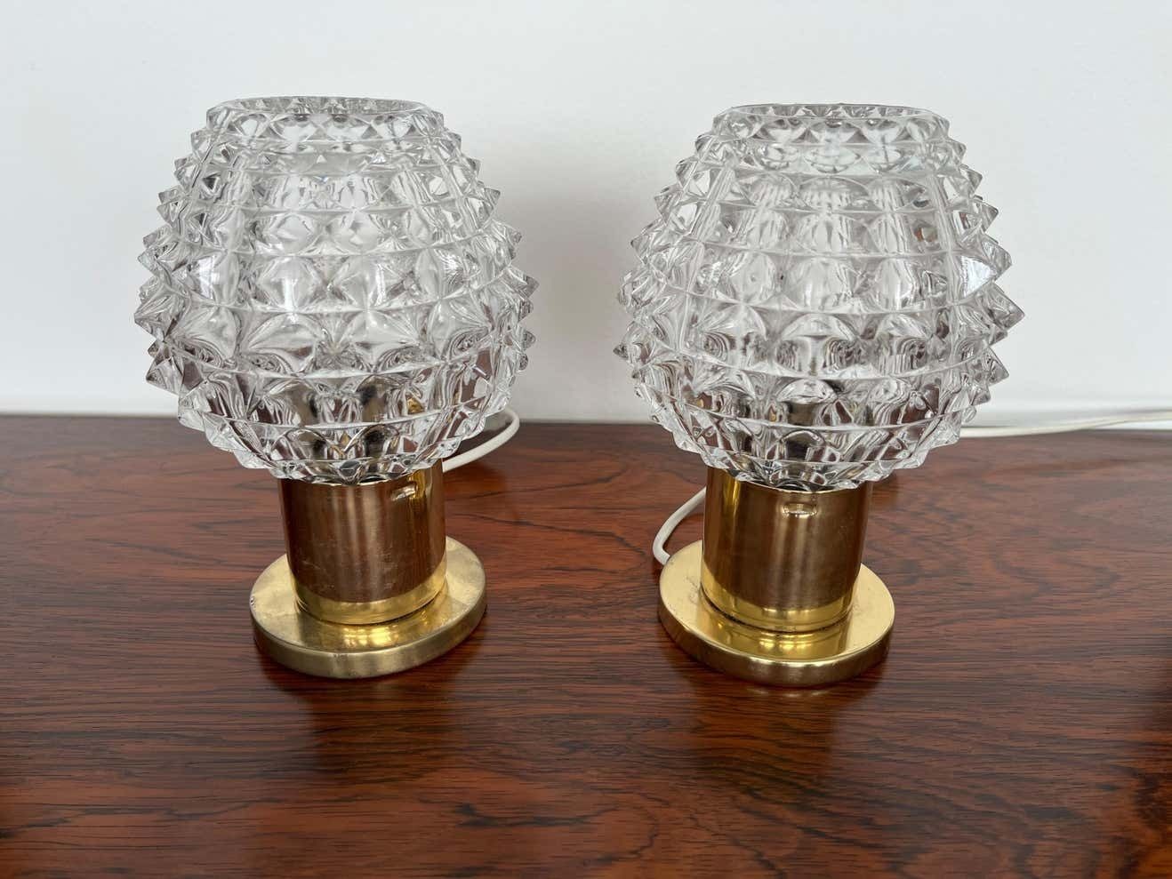 Pair Of Brass Table Or Lamps By Kamenický šenov 1960's Czechoslovakia photo furniture