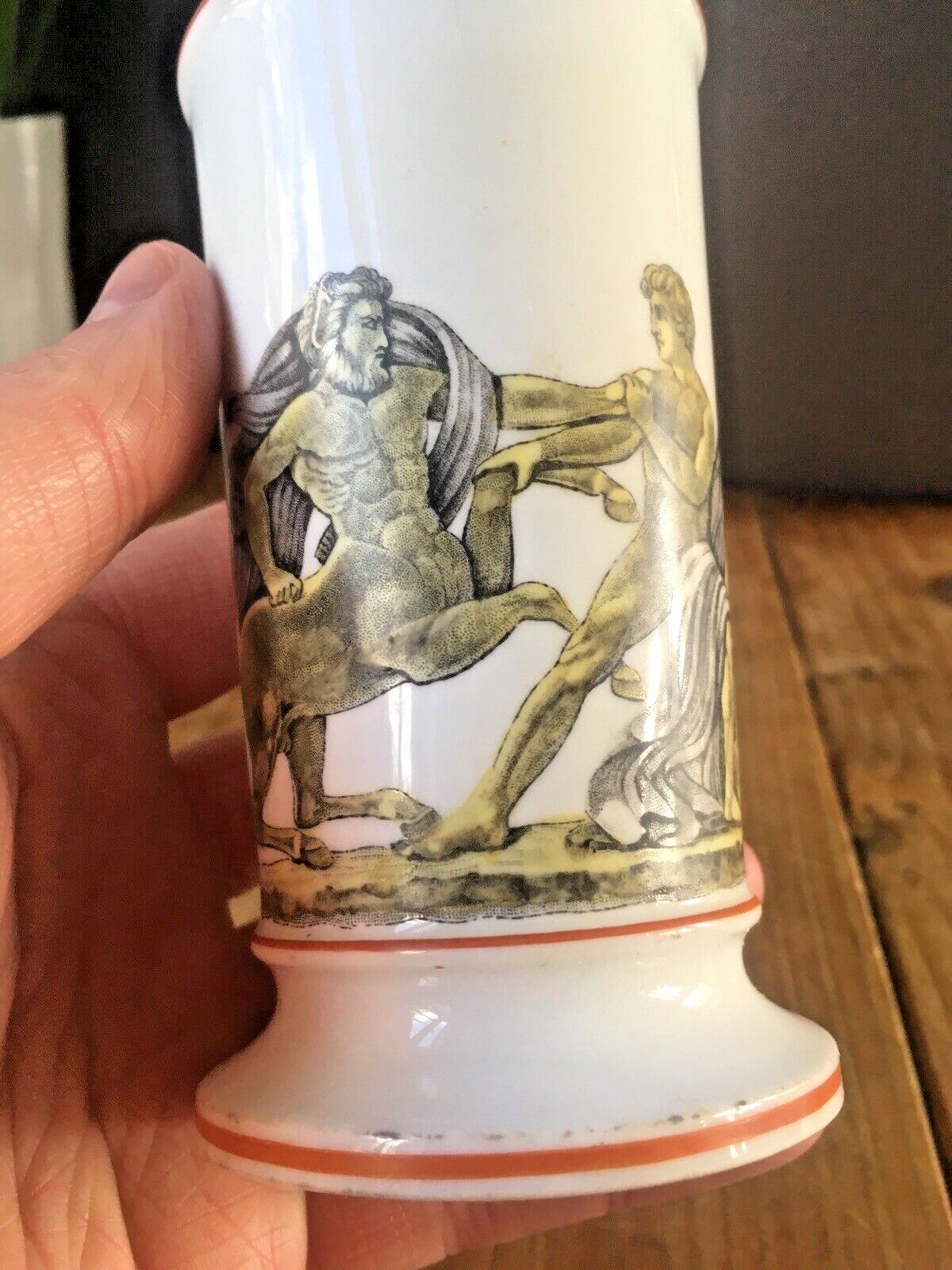 Antique Greek Mythology Lapiths & The Centaurs Battle Neoclassical Spill Vase photo vinterior