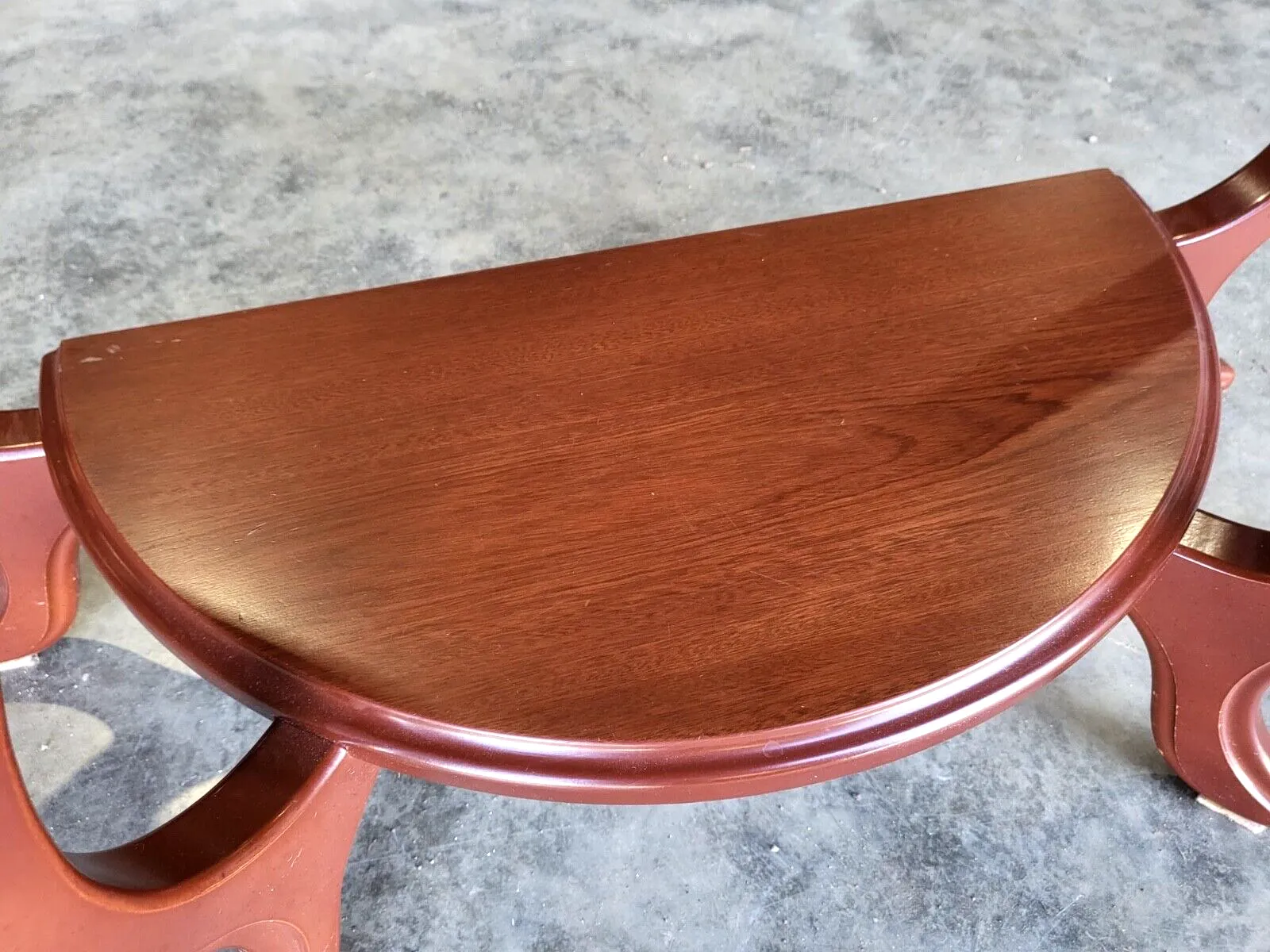 photo furniture Antique Repro French Serpentine 2 Tier Console Hall End Lamp Table Tall