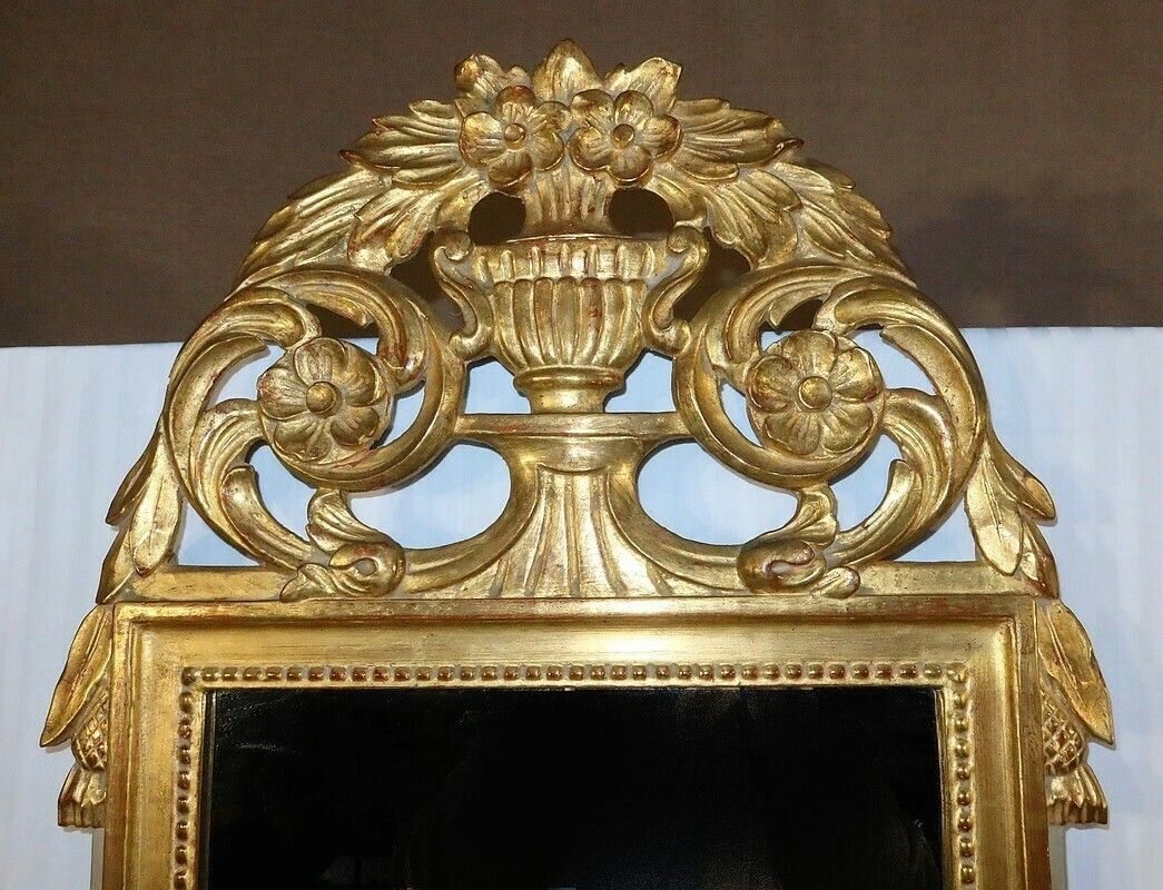 Golden Wood Mirror, Louis XVI Style, Early 20th Century photo for sale