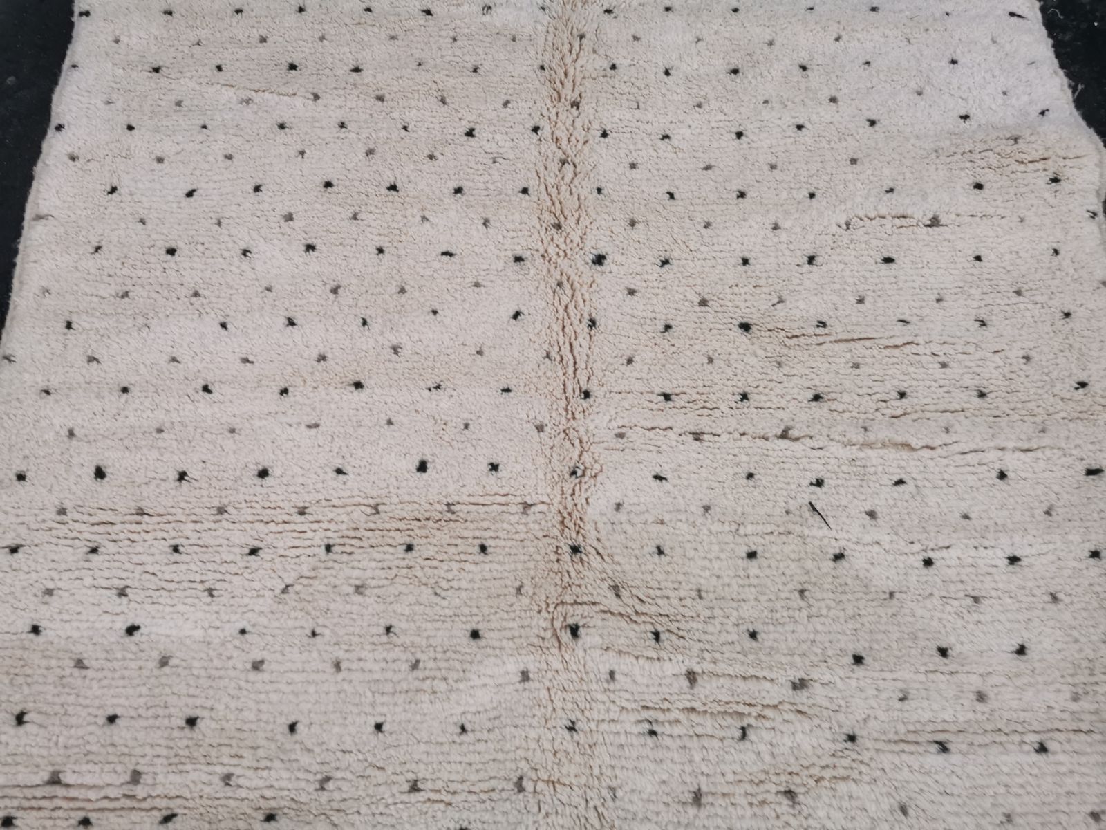 No Custom Fee. 7.2x5.2 Ft/ Large Cream Handmade Moroccan Beni Ouarain Rug Berber Carpet. Natural Wool 220x160 photo 750.0