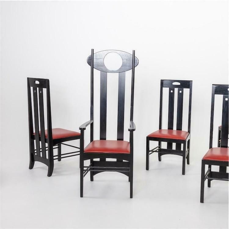 Stoelen In De Stijl Van Charles Rennie Mackintosh, Vermoedelijk Jaren 1970 photo vinterior
