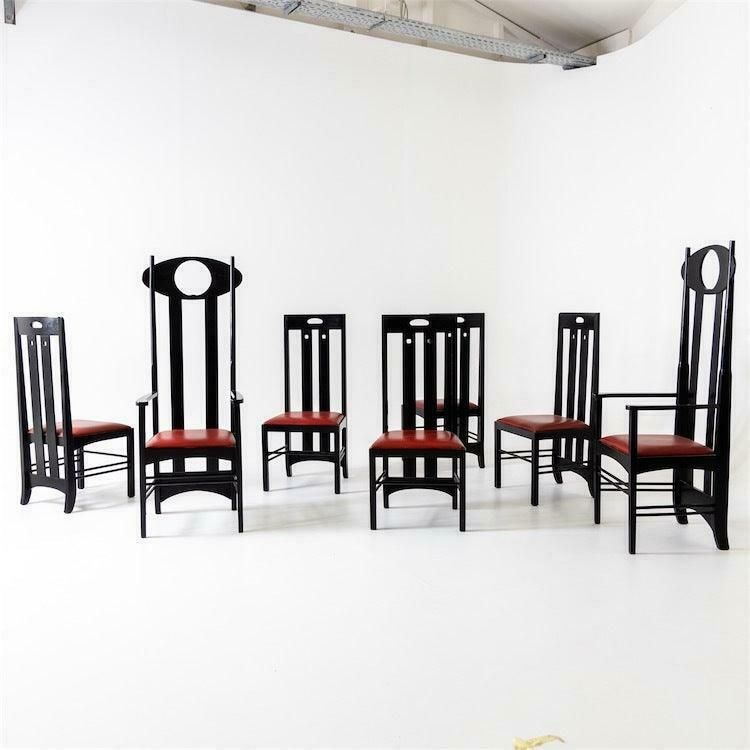 Stoelen In De Stijl Van Charles Rennie Mackintosh, Vermoedelijk Jaren 1970 photo buy