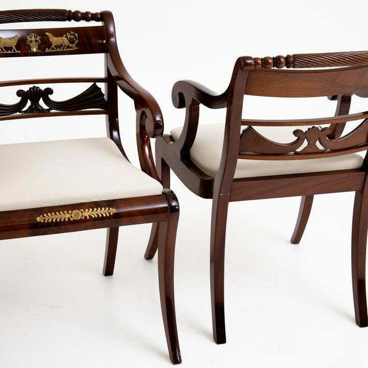 Set Van Acht Eetkamerstoelen En Fauteuils, Noord Duitsland Ca. 1830 photo vinterior