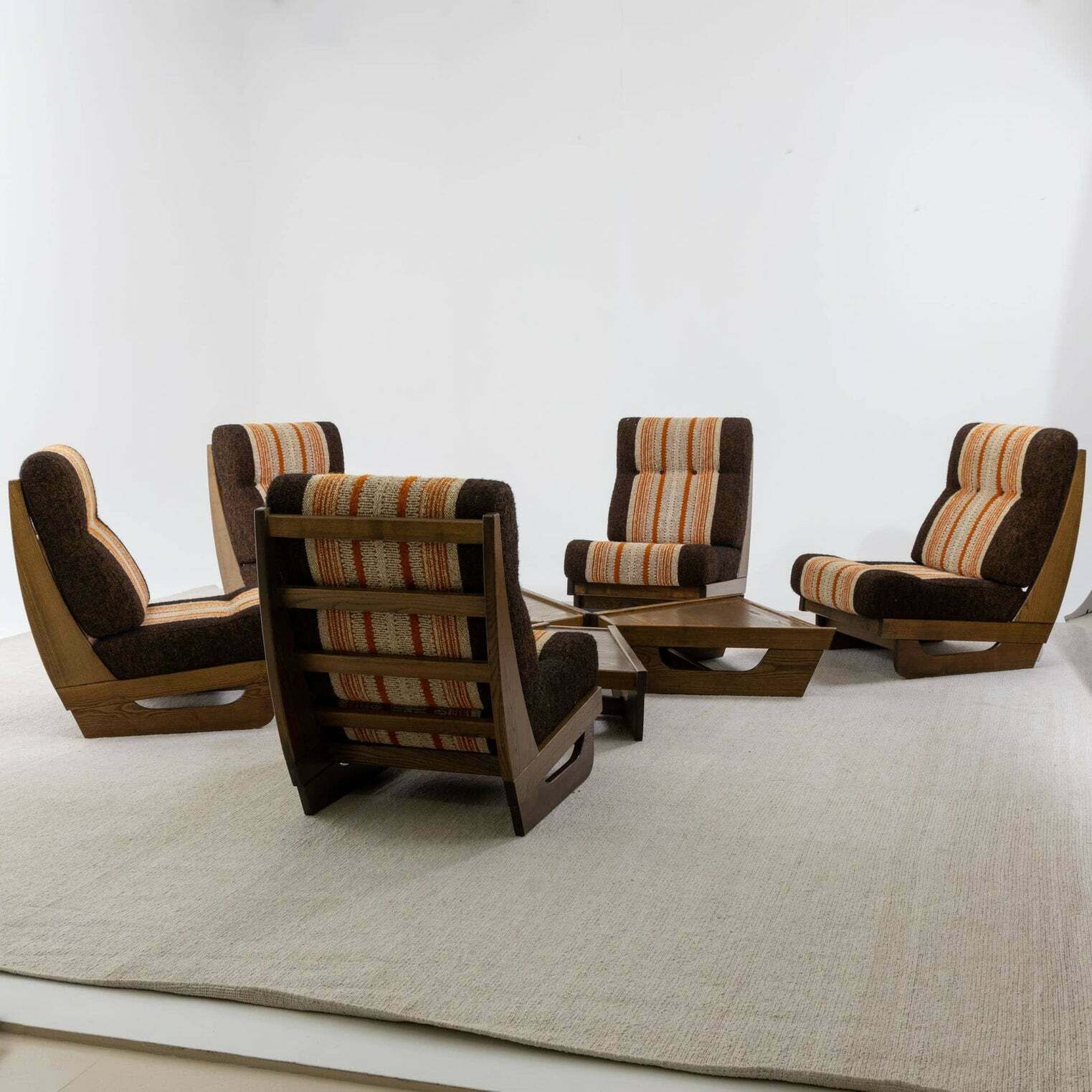 Modular Seating Group With Five Lounge Chairs, Italy 1950s photo vinterior