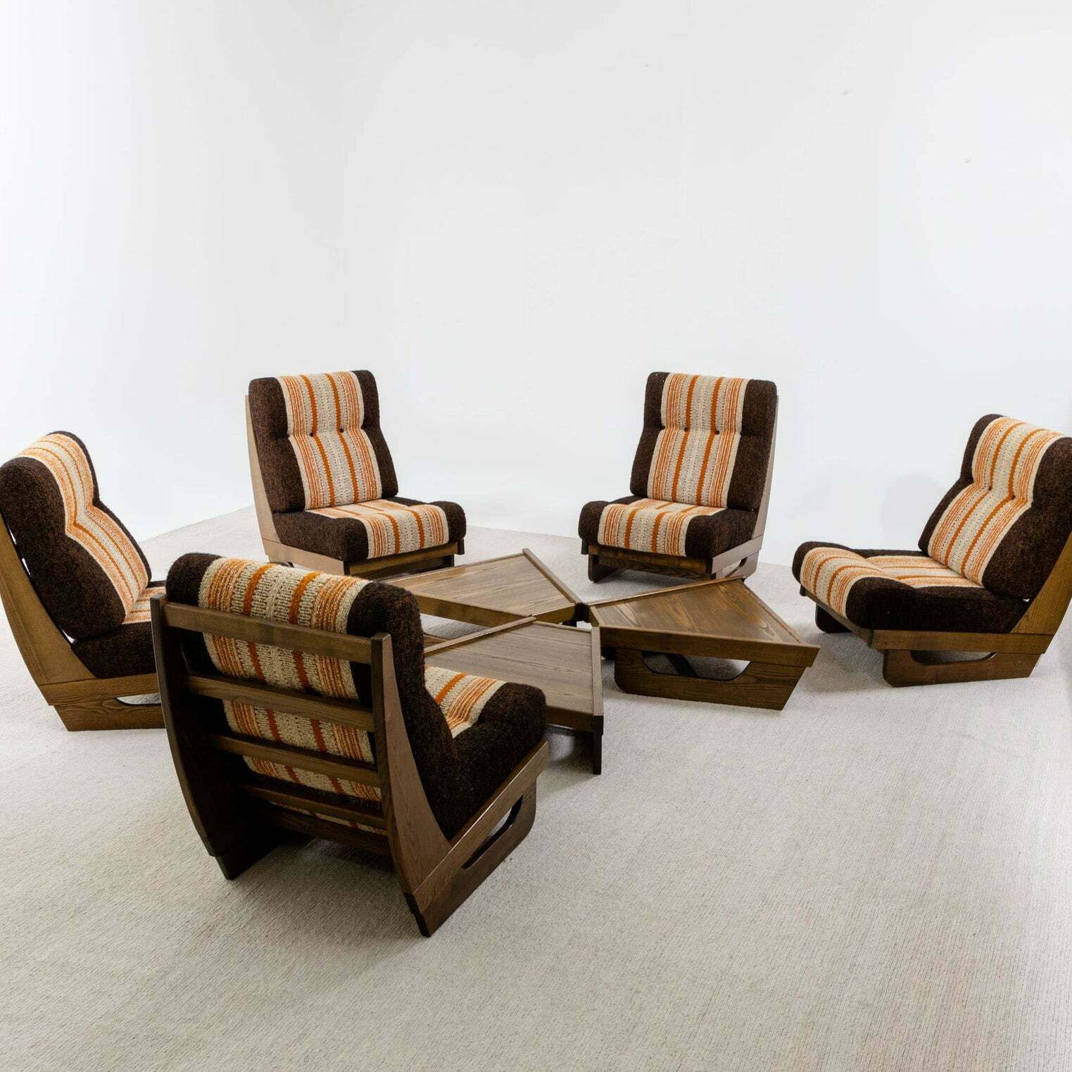 Modular Seating Group With Five Lounge Chairs, Italy 1950s