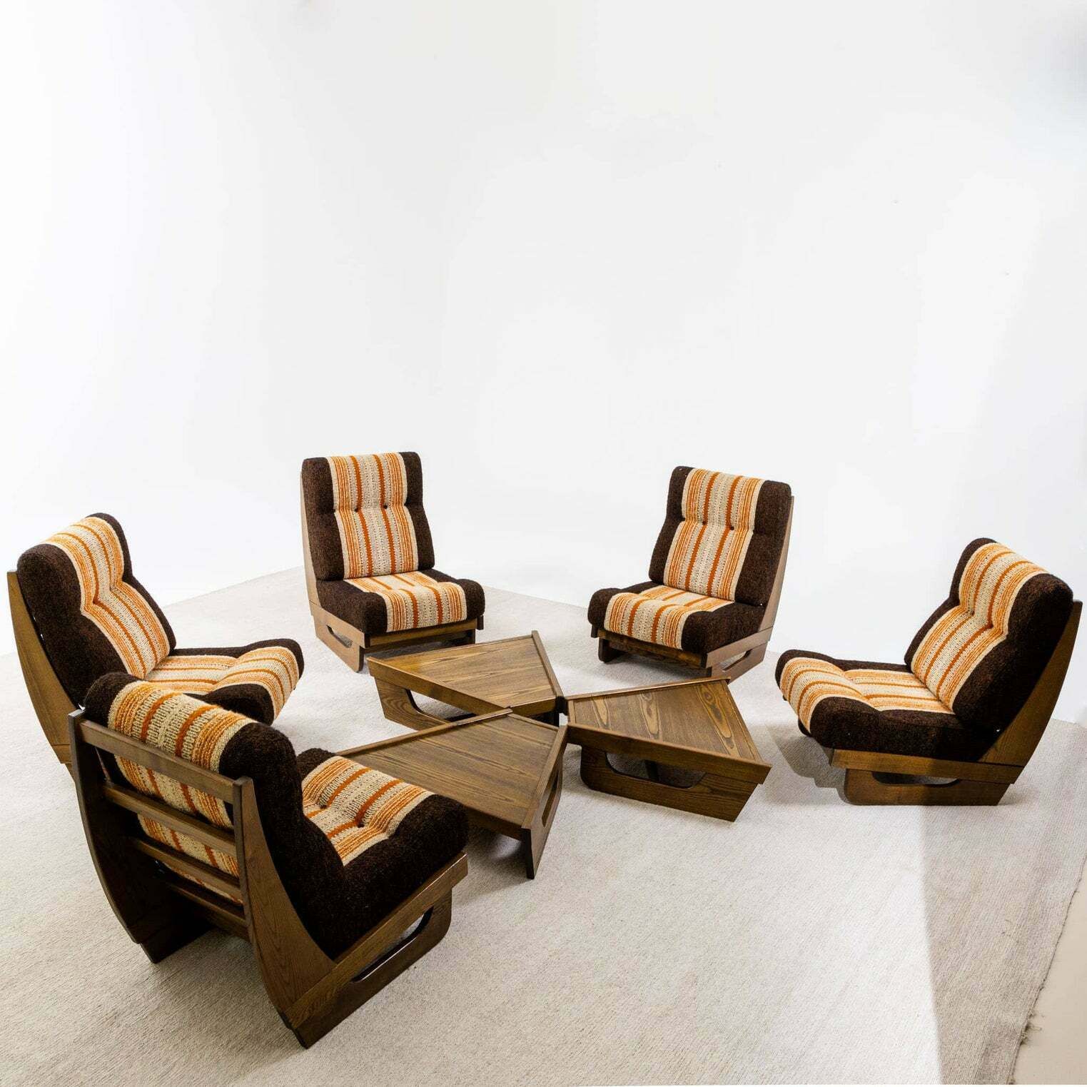 photo furniture Modular Seating Group With Five Lounge Chairs, Italy 1950s