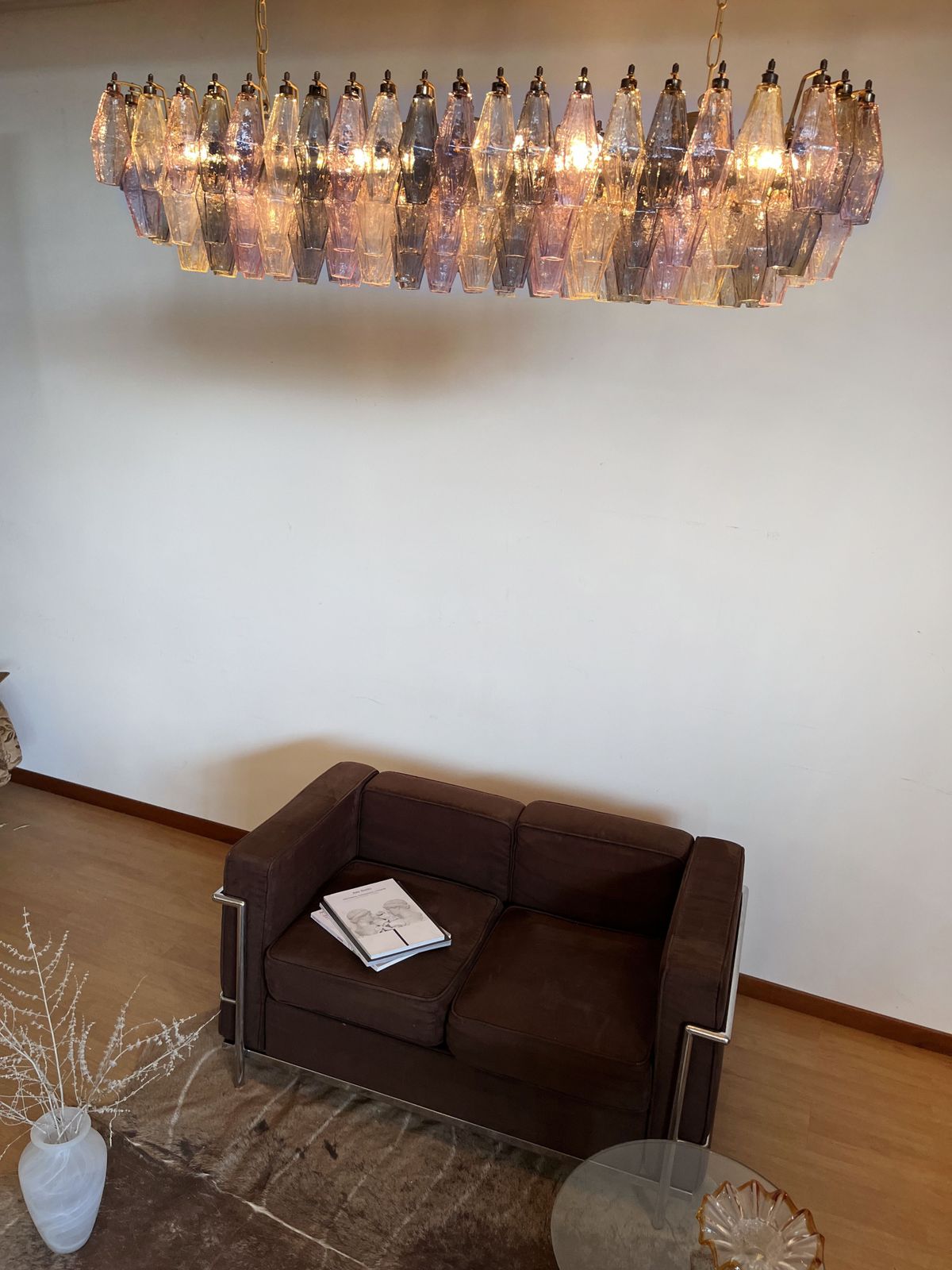 Elegant Murano Poliedri Chandelier   Carlo Scarpa   138 Multicolored Glasses photo buy