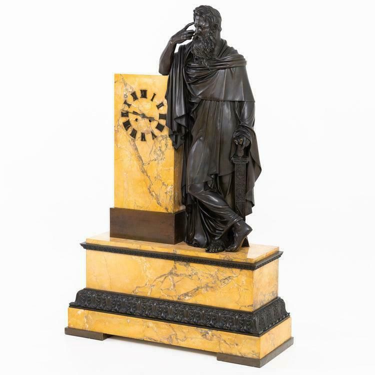 Bronze Mantel Clock, Restauration Period France, Movement Dated 1827. photo buy