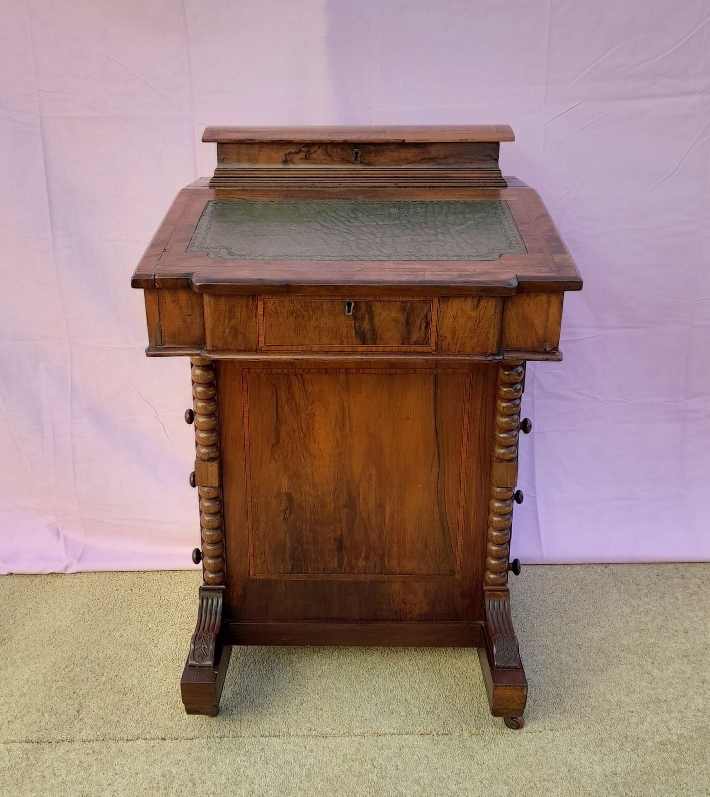 Antique Walnut Davenport Desk, 1910s
