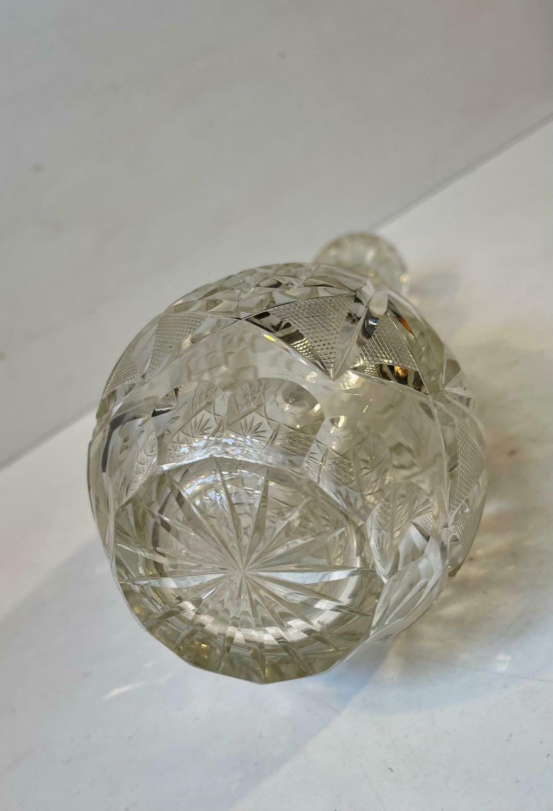 French Midcentury Cut Crystal Decanter From Cristal De Lorraine, 1950s photo vinterior