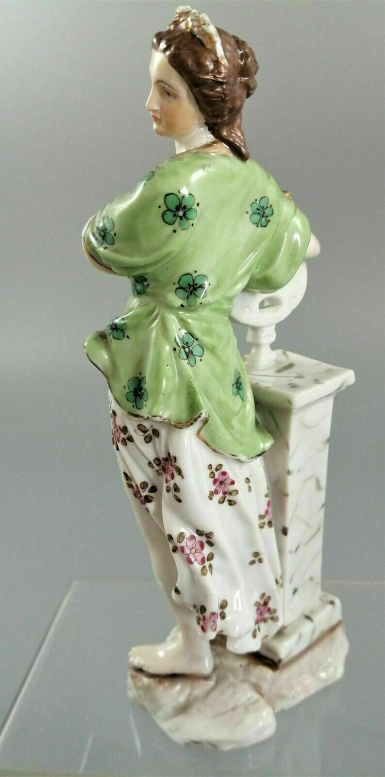 Antique Triebner Ens & Eckert , Volkstedt , Porcelain Figurine Of A Muse Holding photo 180.0