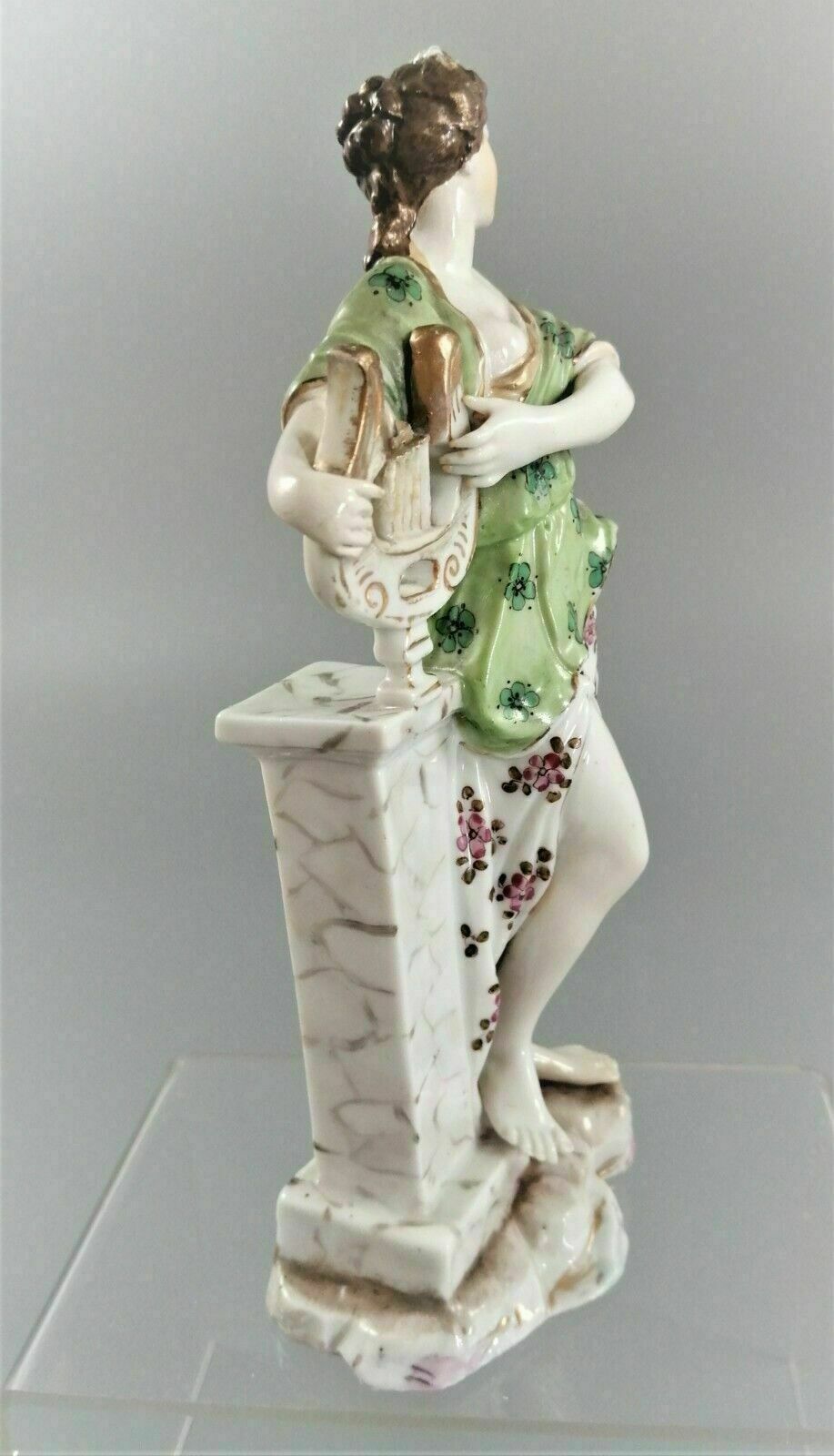photo furniture Antique Triebner Ens & Eckert , Volkstedt , Porcelain Figurine Of A Muse Holding