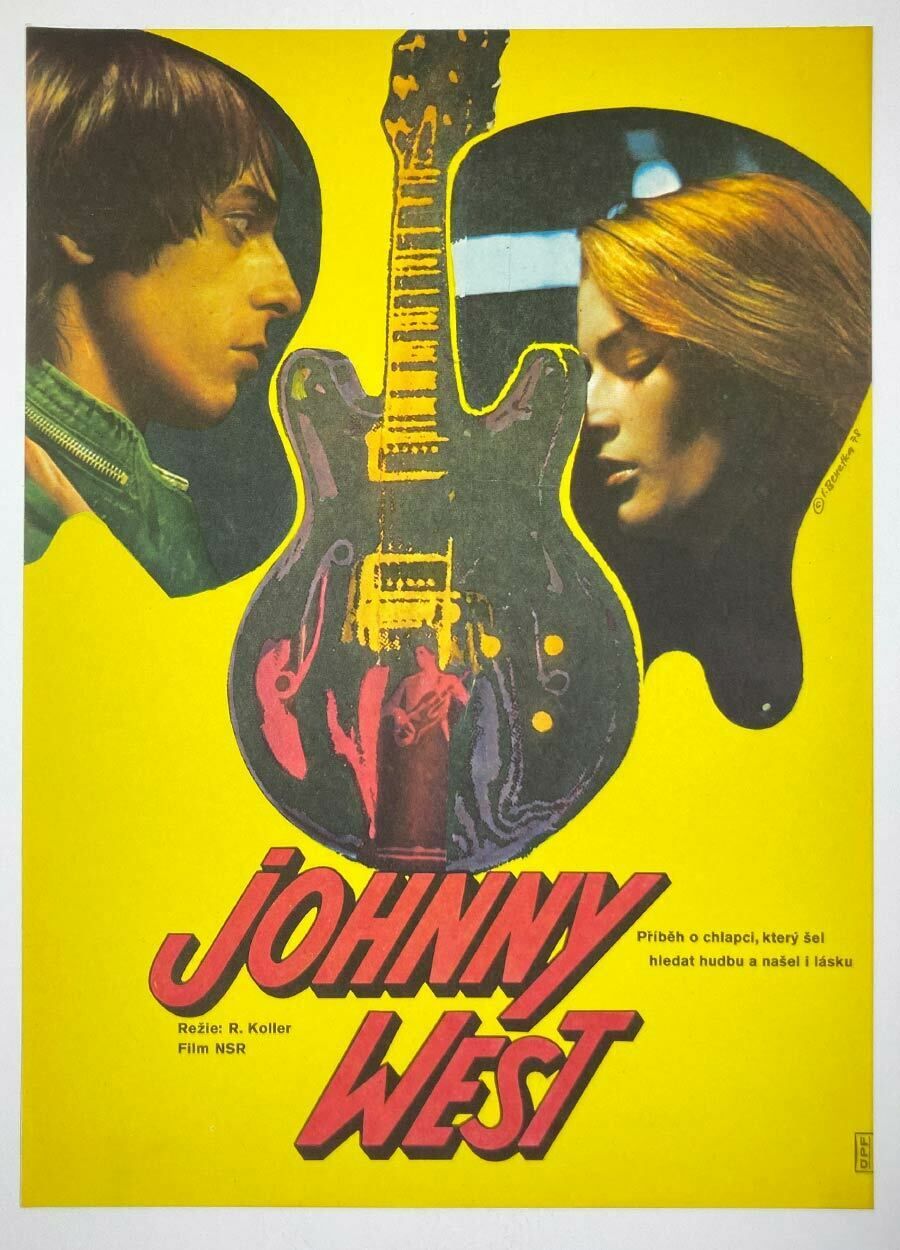 Original Film Poster, Johnny West, Vladimír Benetka, 1978, Genuine Czech Vintage Print