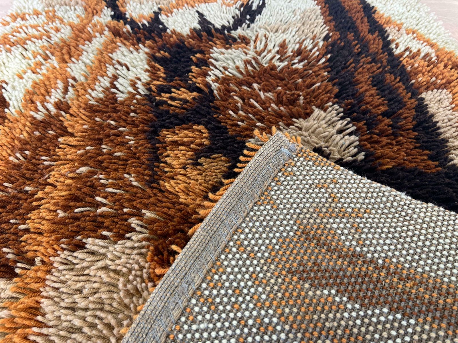 Midcentury Small Wool Ege Rya Carpet / Rug , Denmark, 1960s photo Textiles
