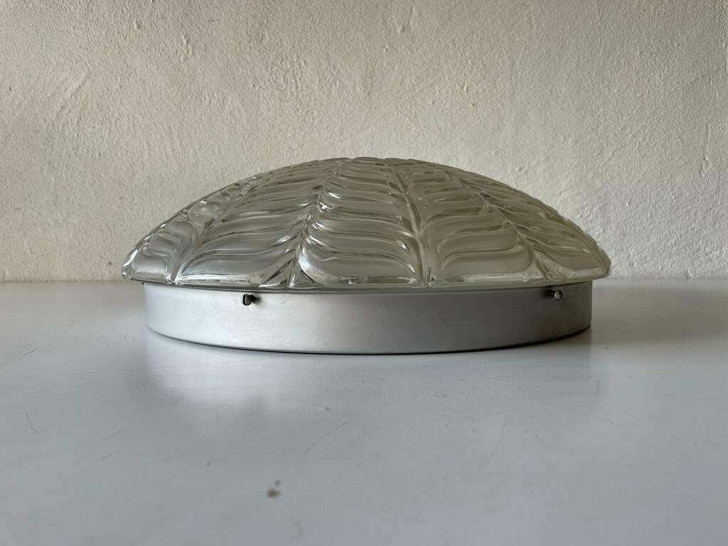 Glass And Metal Large Flush Mount Ceiling Or Wall Lamp By Peill Und Putzler, 1970s, Germany photo 1426.0